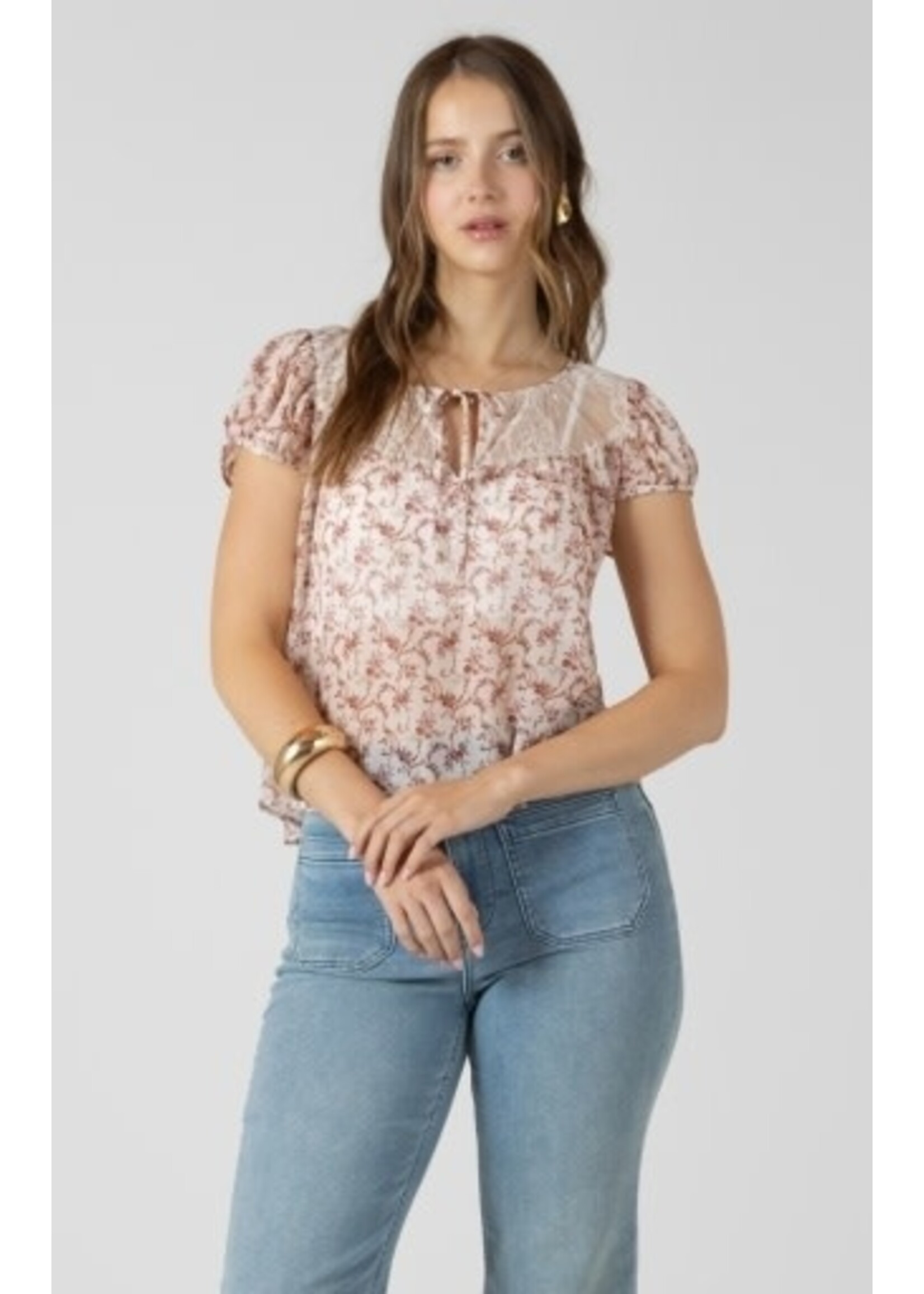 Dex Clothing 2723500 D Lace Detail Tie Front Top