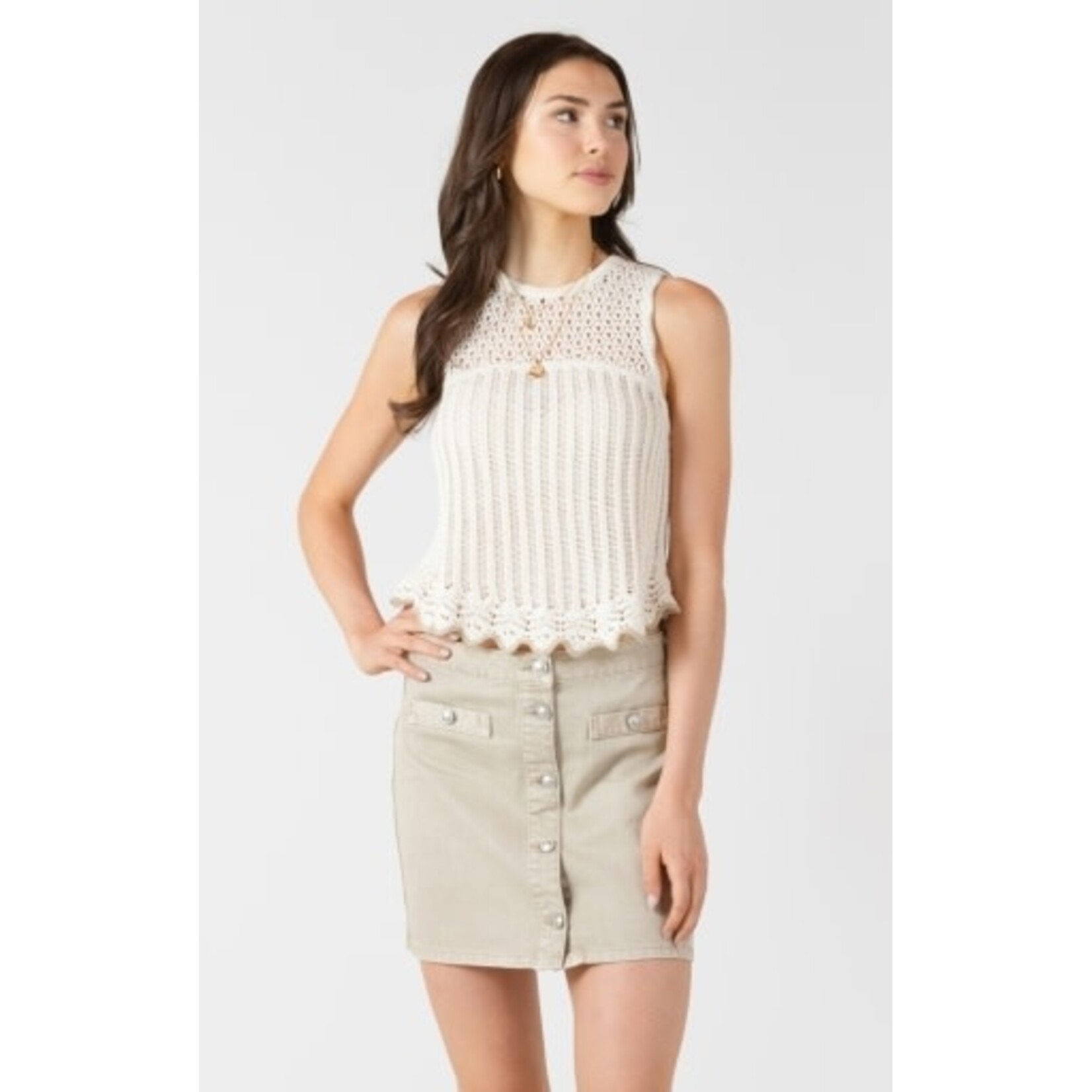 Dex Clothing 2727006 D Contrast Trim Sweater Tank