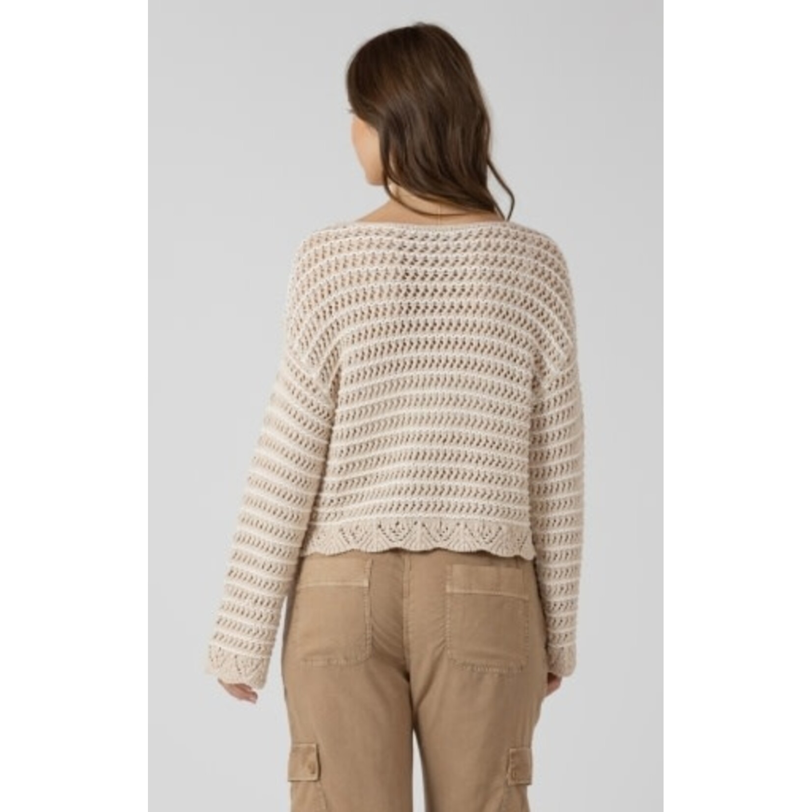 Dex Clothing 2727005 D Scalloped Hem Open Stitch Sweater