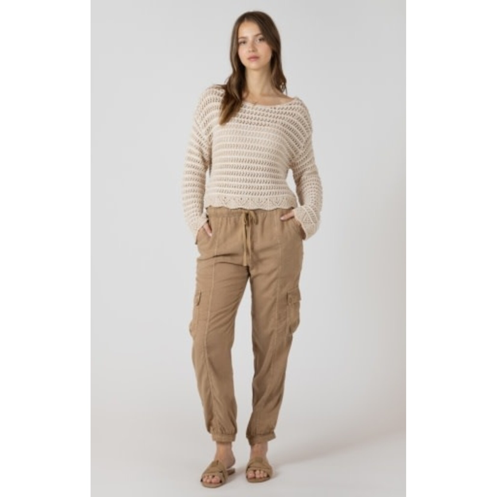 Dex Clothing 2727005 D Scalloped Hem Open Stitch Sweater
