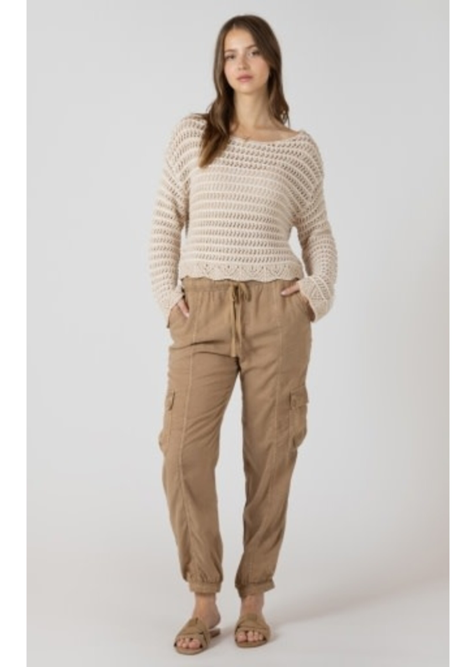 Dex Clothing 2727005 D Scalloped Hem Open Stitch Sweater