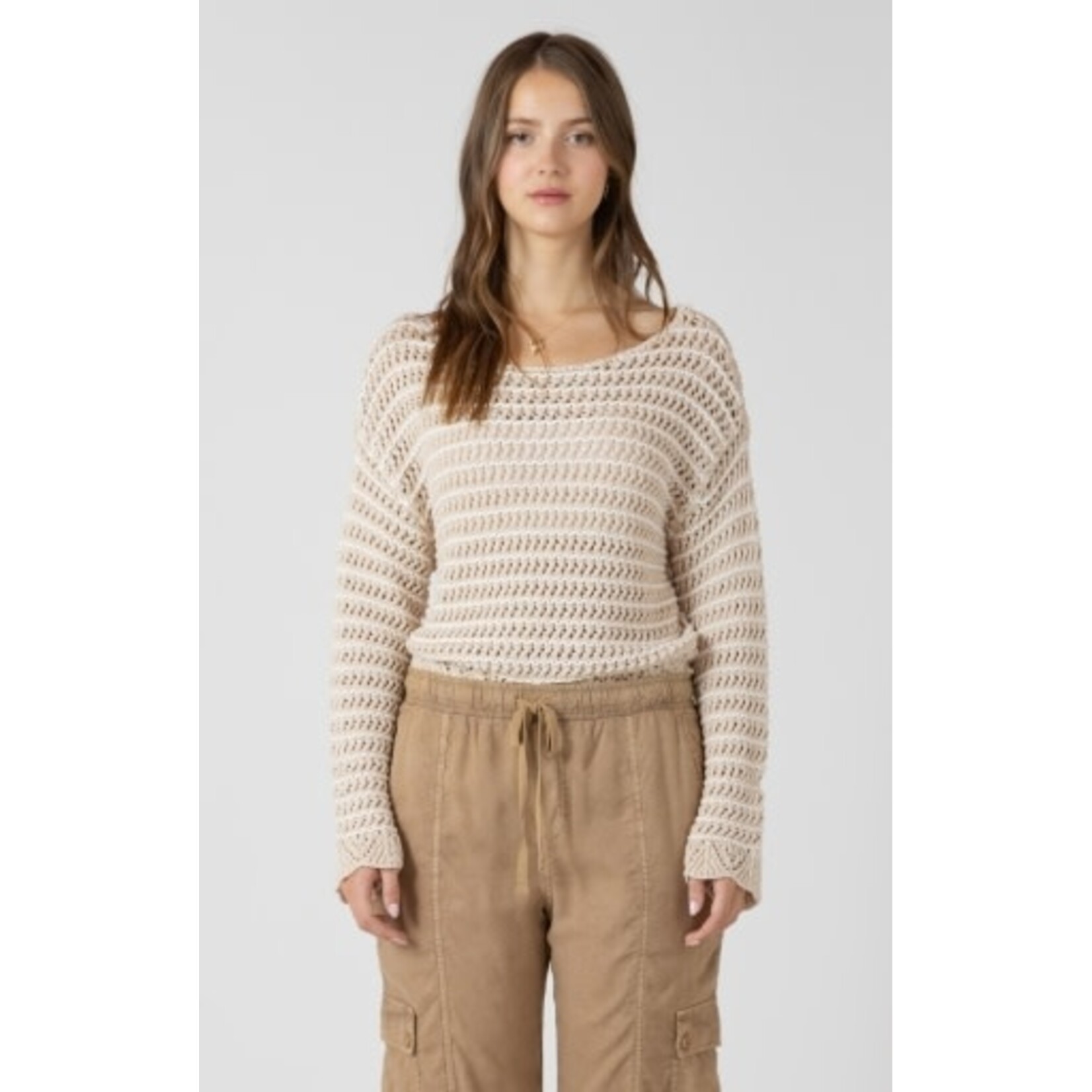 Dex Clothing 2727005 D Scalloped Hem Open Stitch Sweater