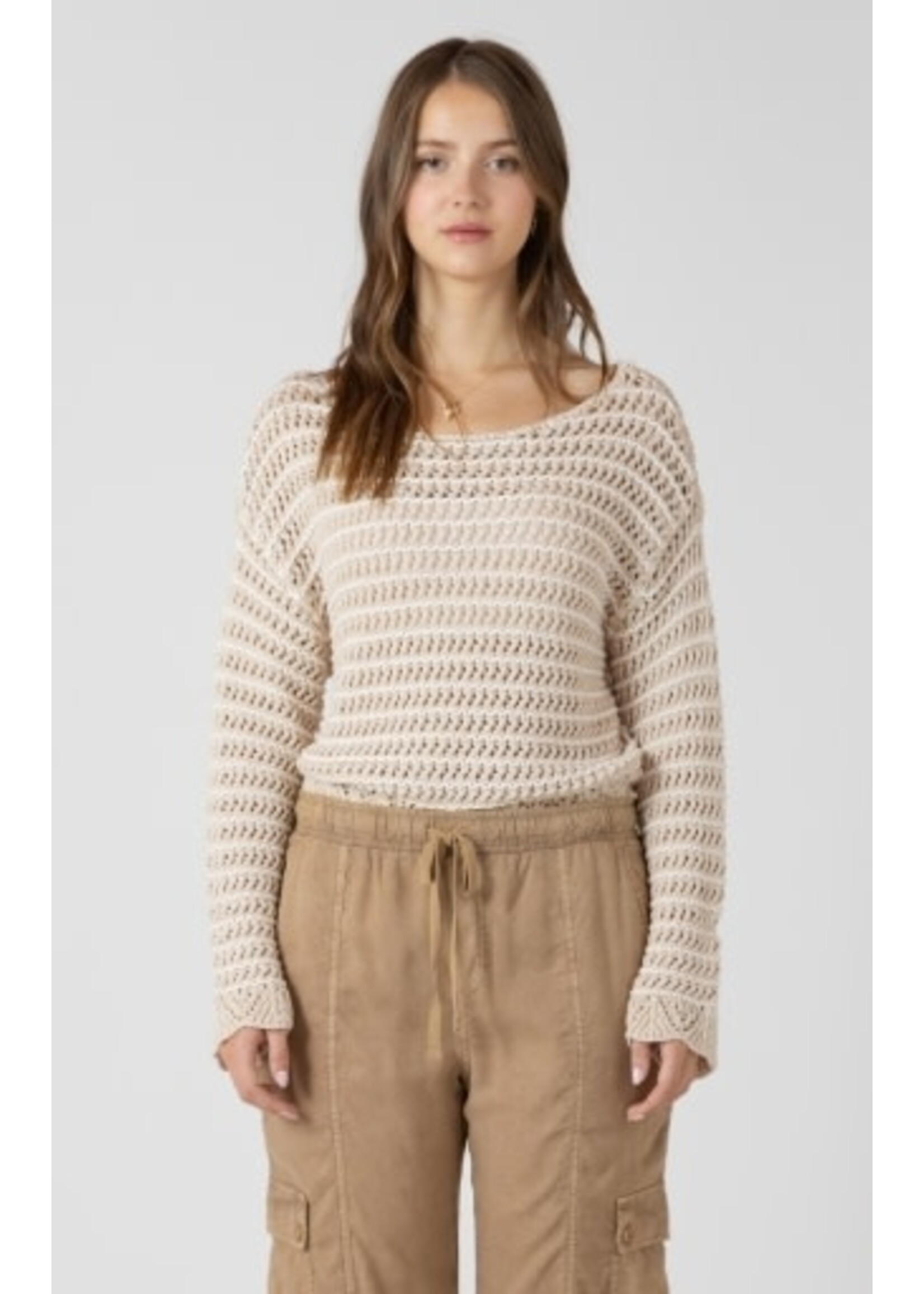 Dex Clothing 2727005 D Scalloped Hem Open Stitch Sweater