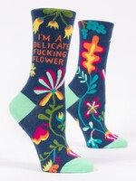 Blue Q I'm A Delicate F*cking Flower Women's Crew Socks