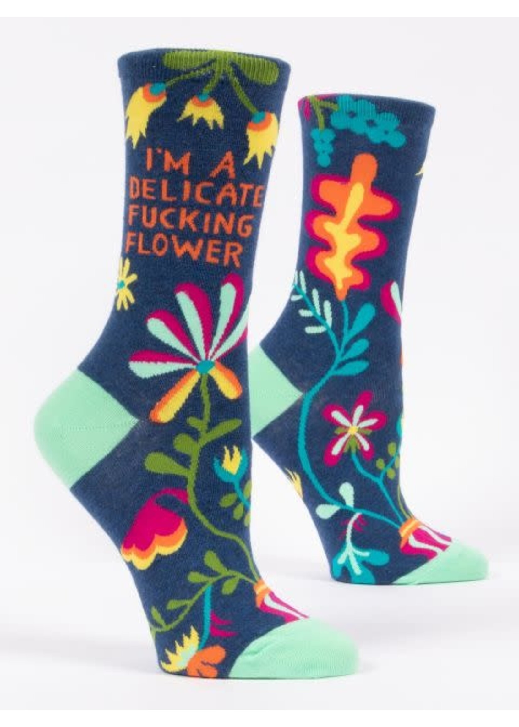 Blue Q I'm A Delicate F*cking Flower Women's Crew Socks