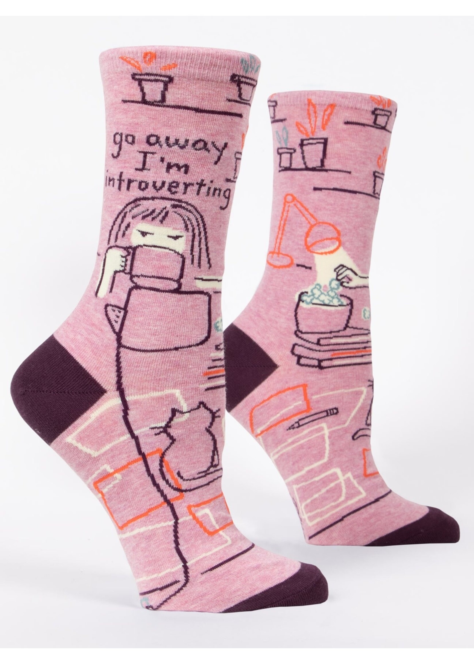 Blue Q Go Away I'm Introverting Women's Crew Socks