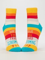 Blue Q Have You Tried Screaming??? Women's Ankle Socks