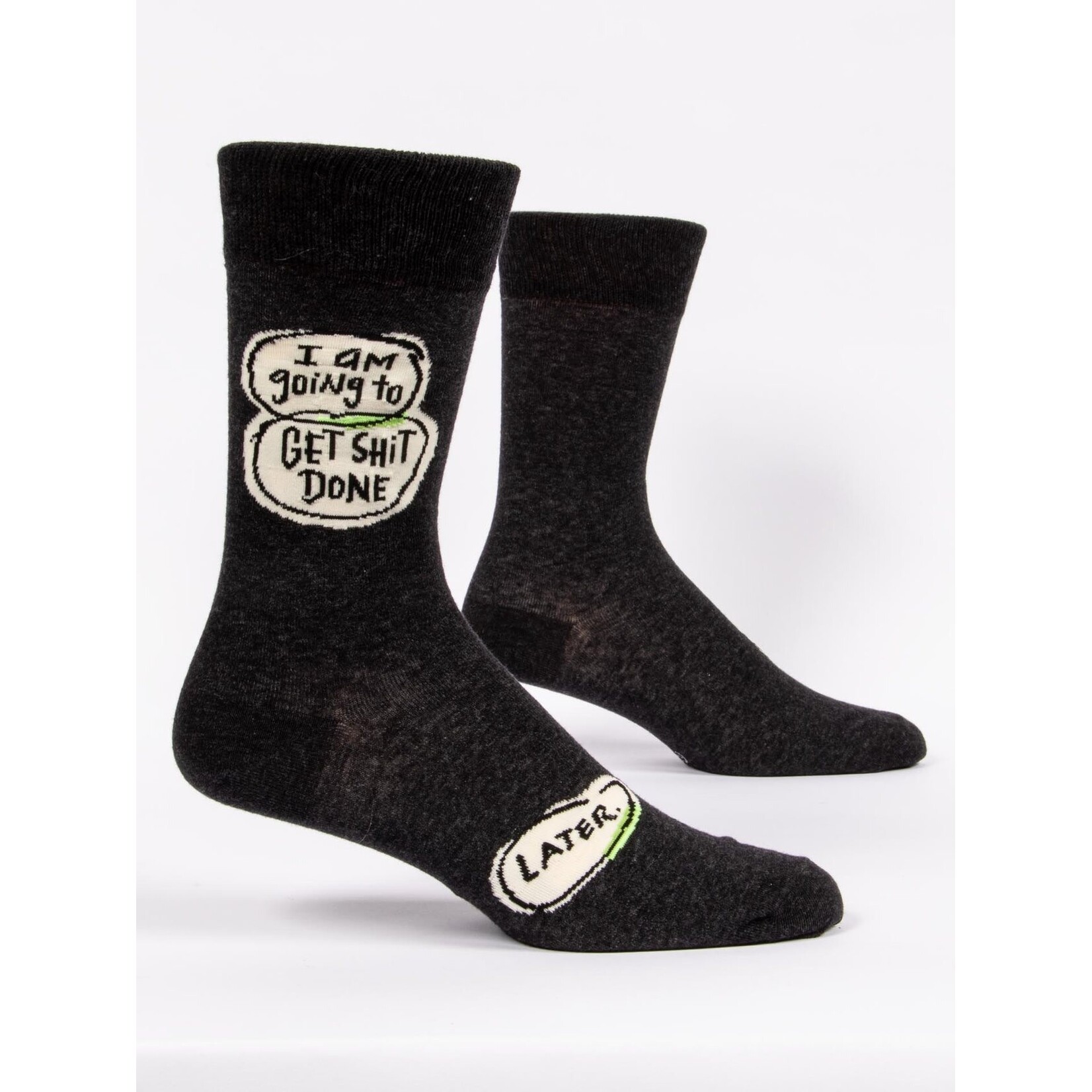 Blue Q I Am Going to Get Shit Done Later Men's Crew Socks