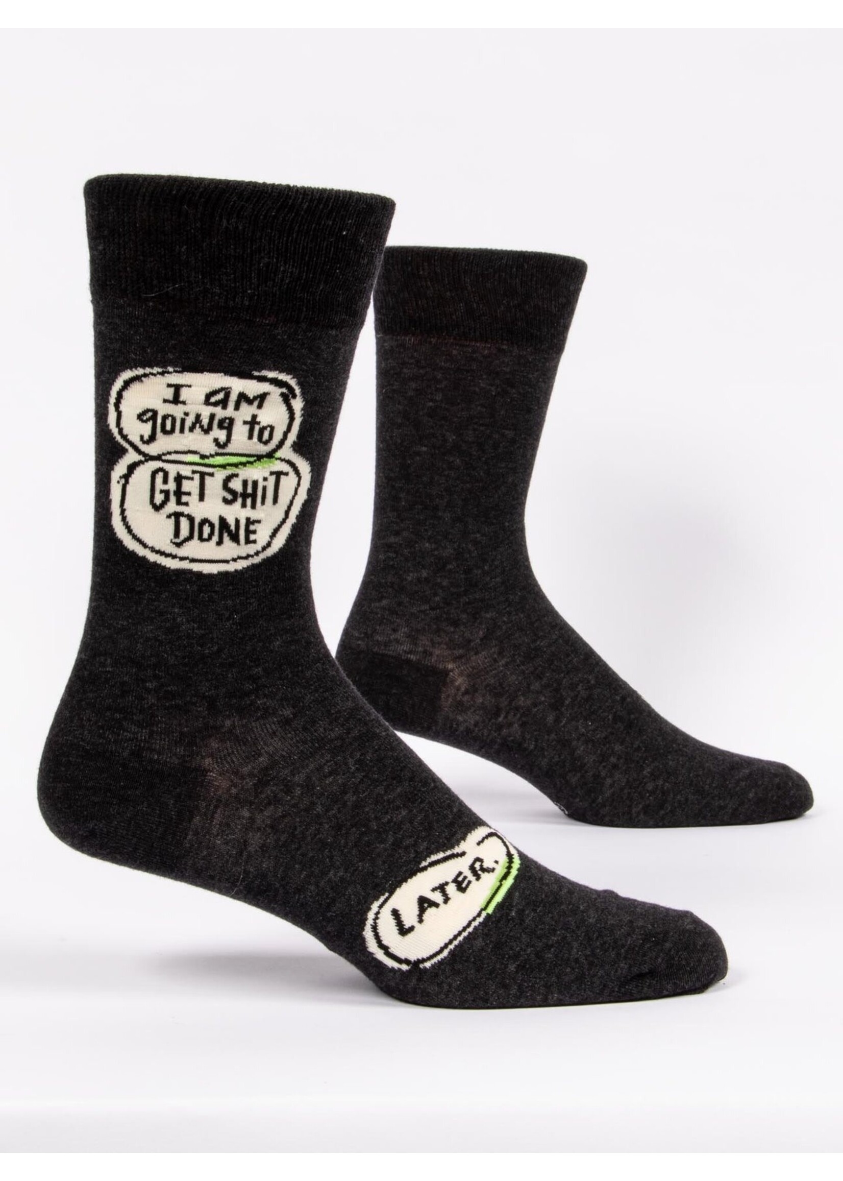 Blue Q I Am Going to Get Shit Done Later Men's Crew Socks