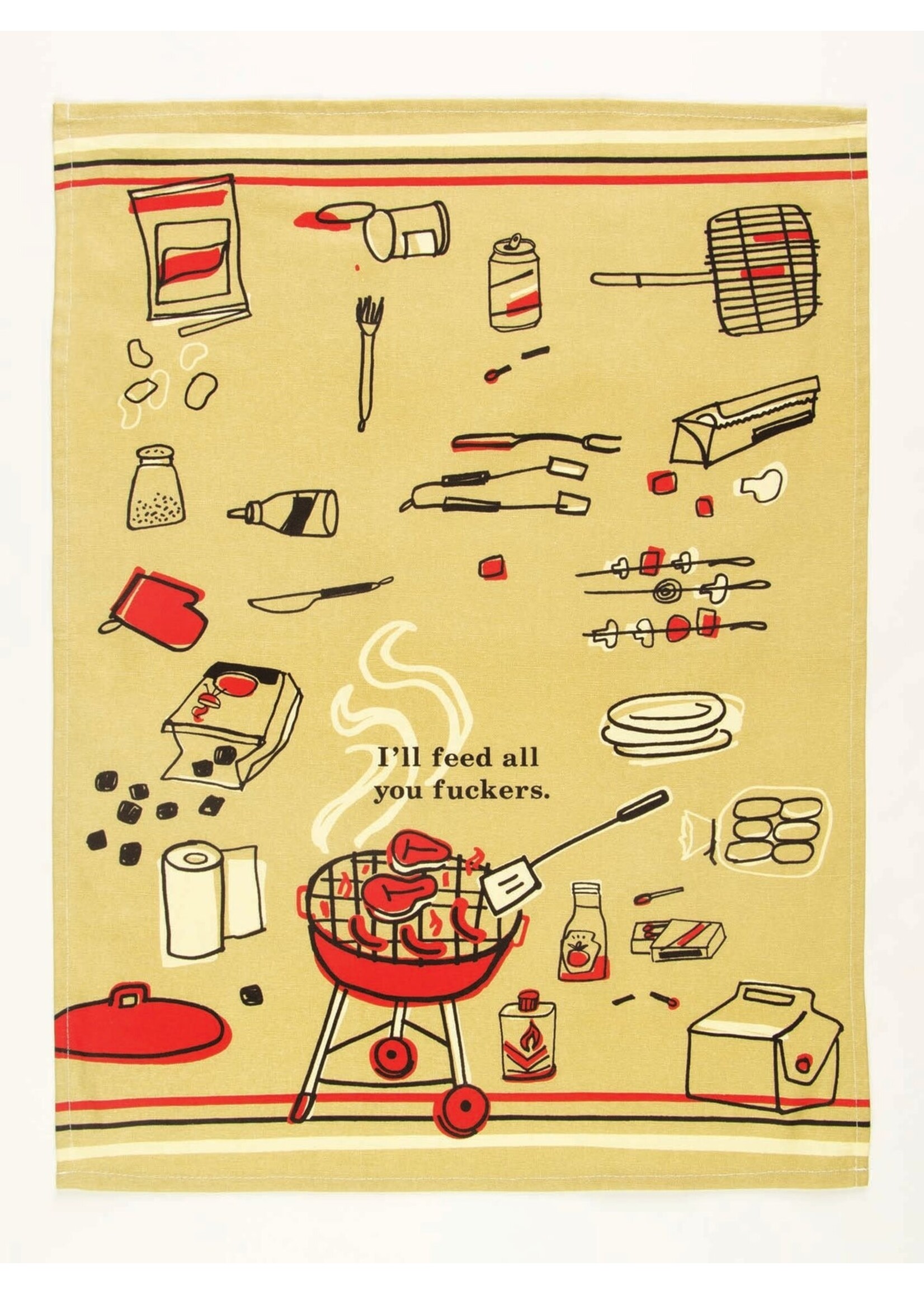 Blue Q I'll Feed All  You F*ckers Dish Towel