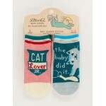 Blue Q Cat Lover/The Baby Did It Baby Socks