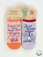Blue Q Hear Me Giggle/Sleep Baby Socks