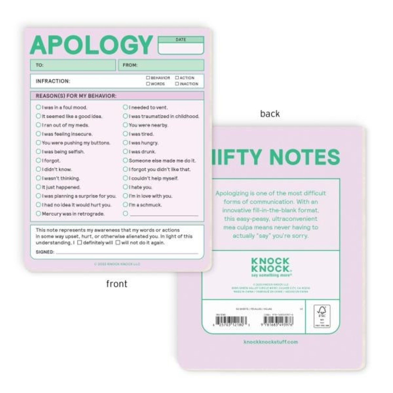 Apology Nifty Notepad