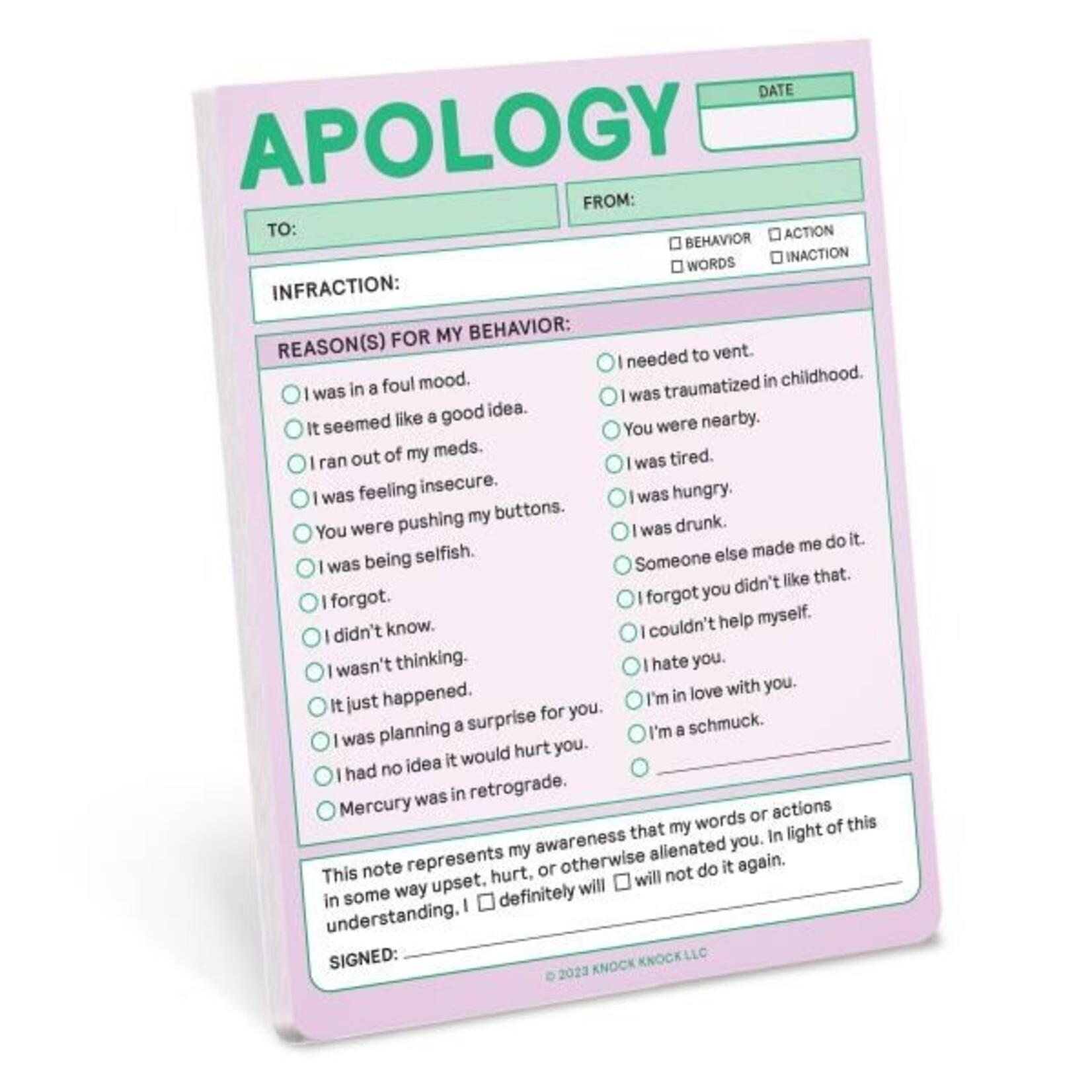 Apology Nifty Notepad