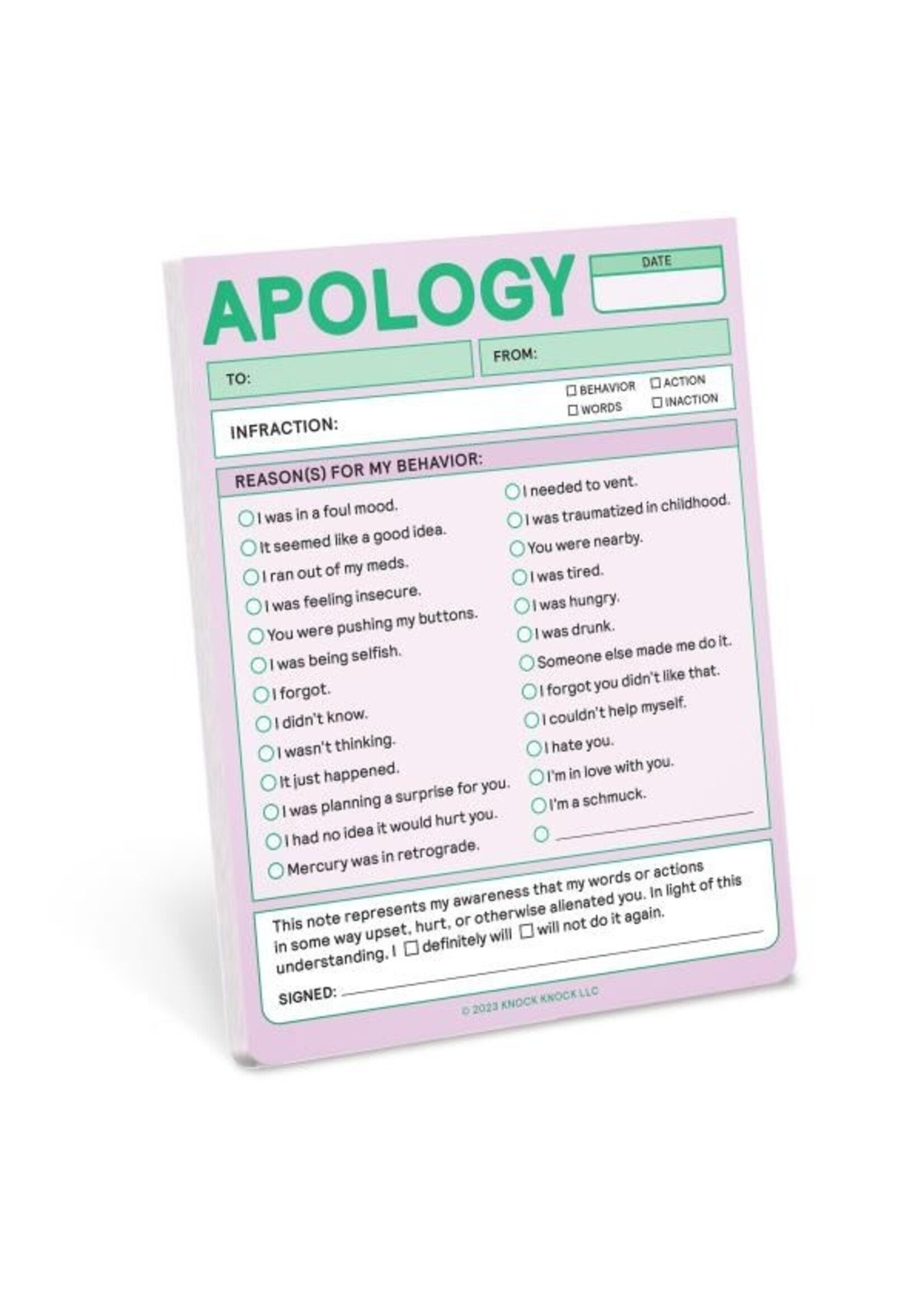 Apology Nifty Notepad