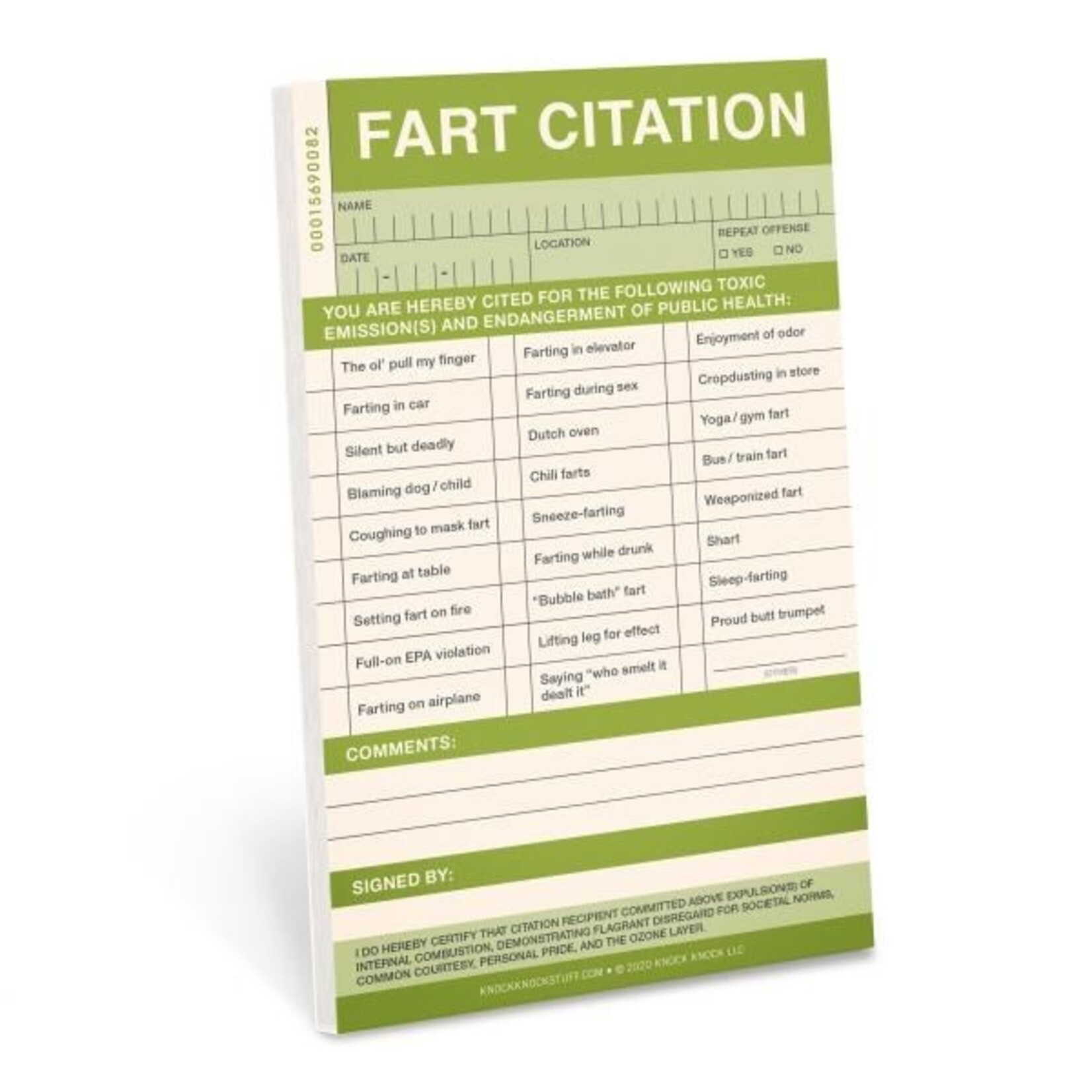 Fart Citation Sticky Notepad