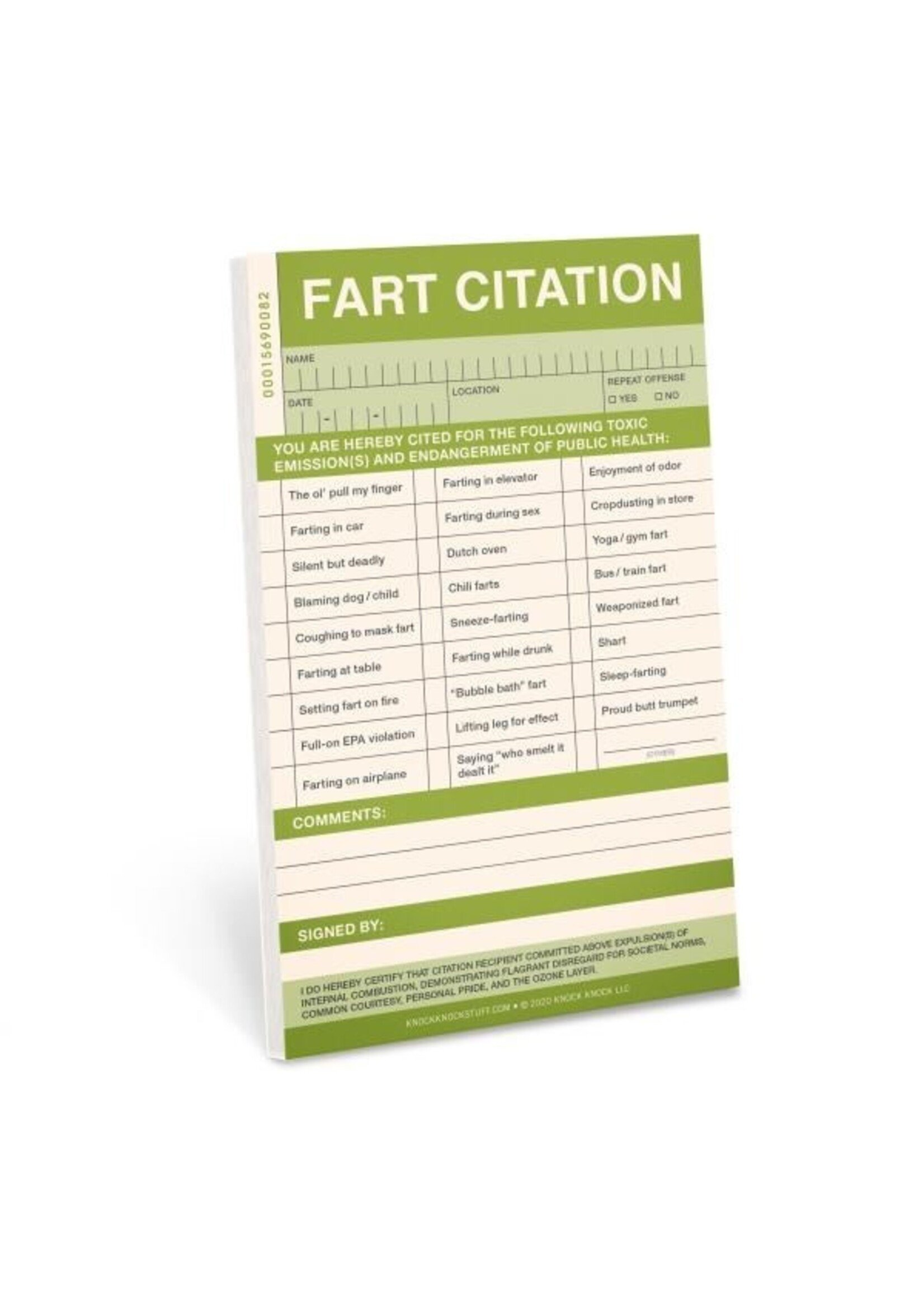 Fart Citation Sticky Notepad