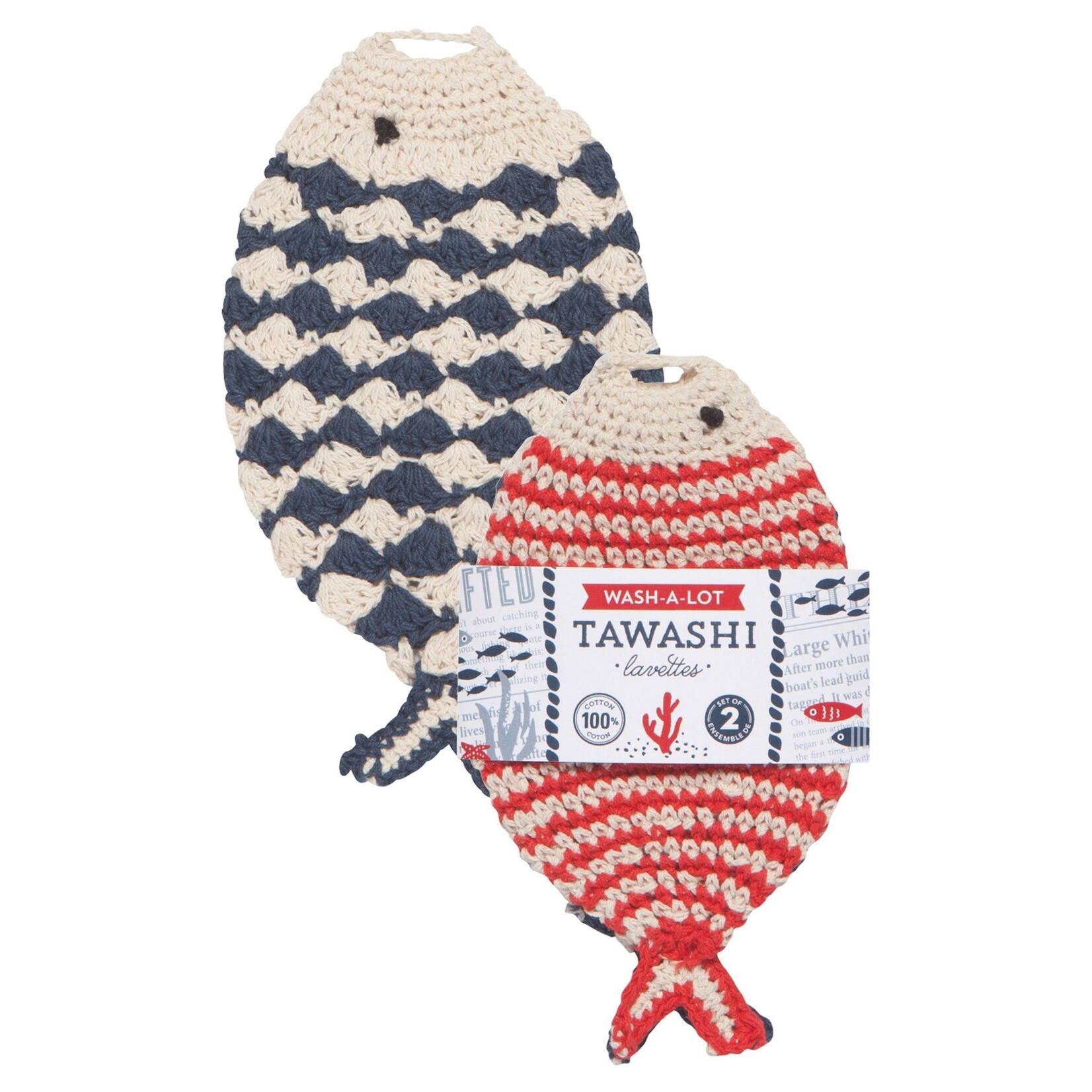 Danica Tawashi Little Fish Crochet Sponges (Set of 2)