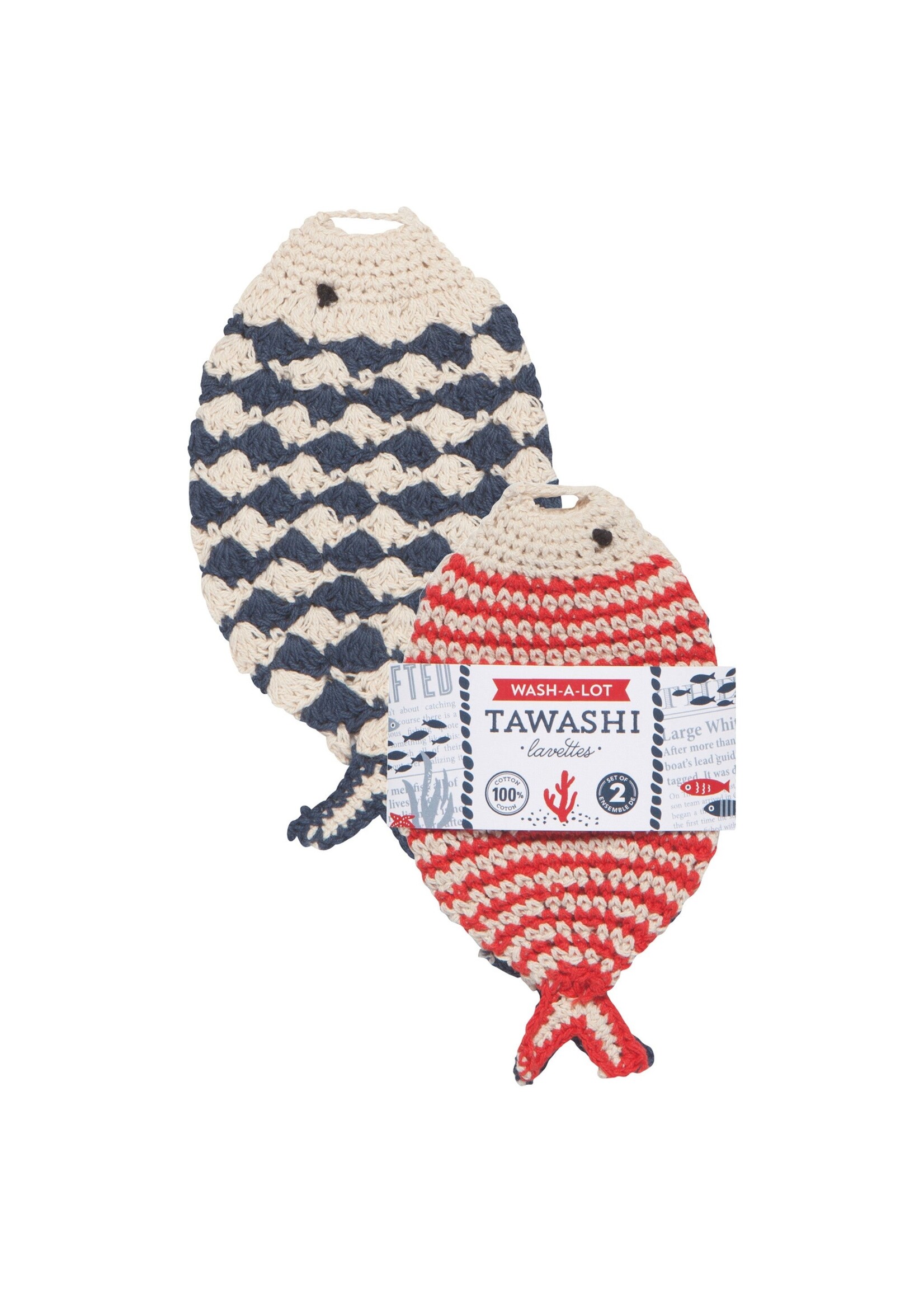 Danica Tawashi Little Fish Crochet Sponges (Set of 2)