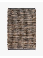 Danica Cooper Black Leather Chindi Rug 2' x 3'