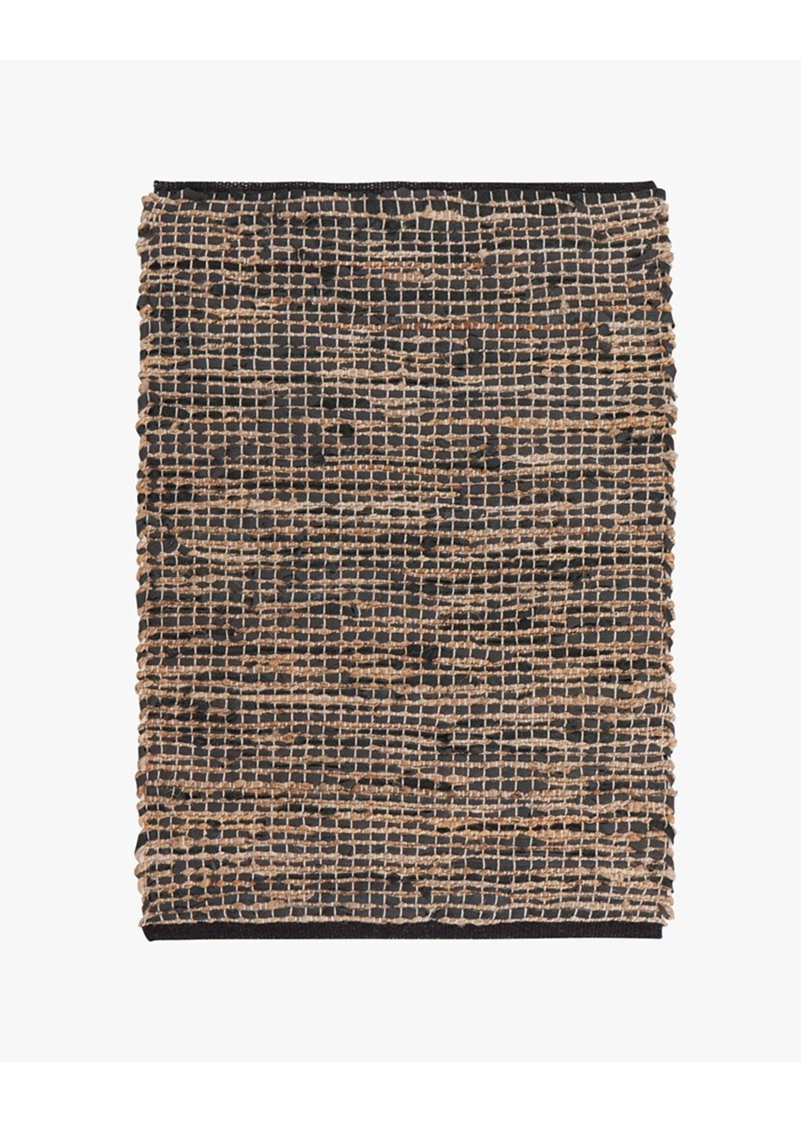 Danica Cooper Black Leather Chindi Rug 2' x 3'