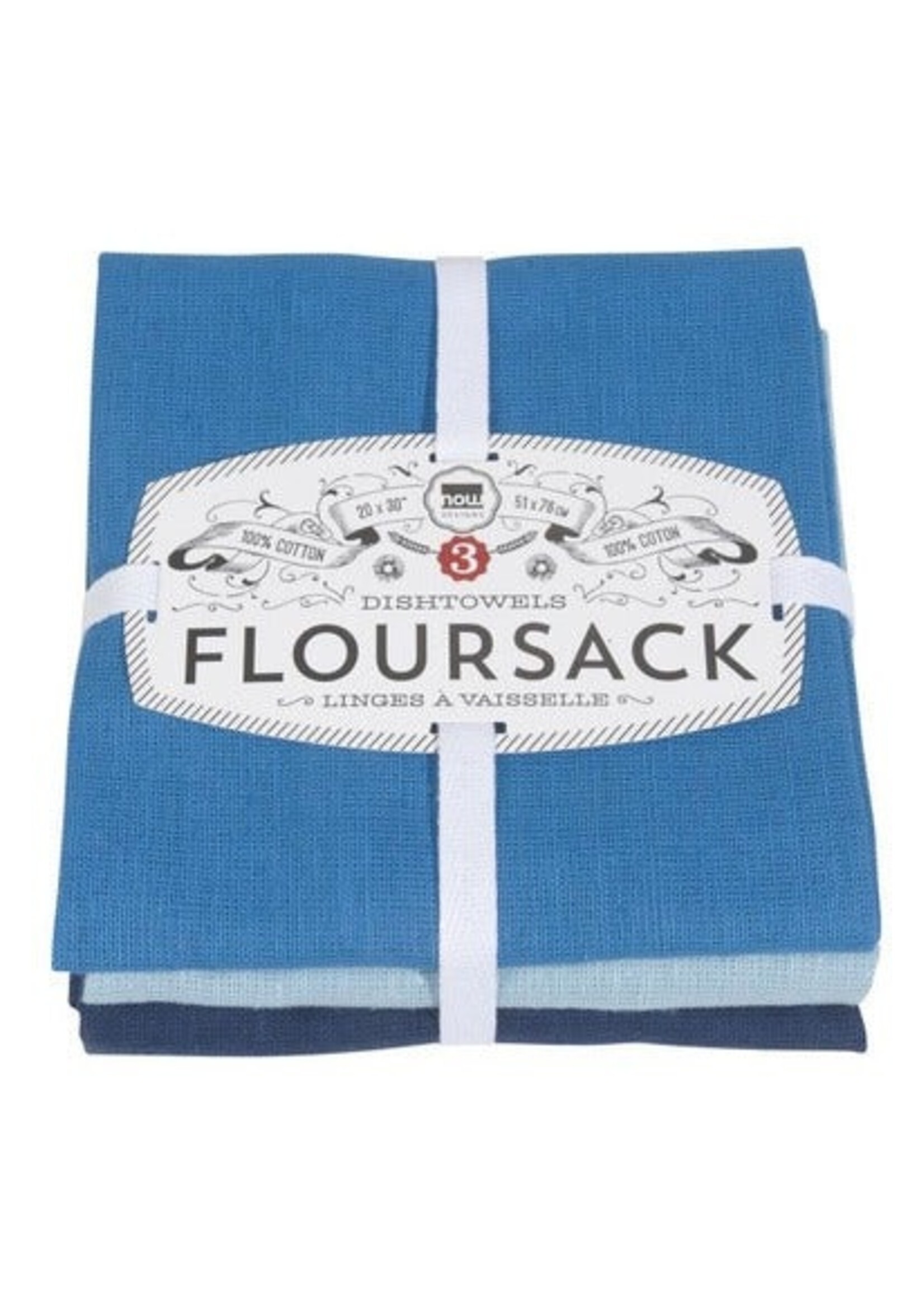 Danica Floursack Dish Towels (Set of 3 - Moonlight/Cool Blue/Indigo)