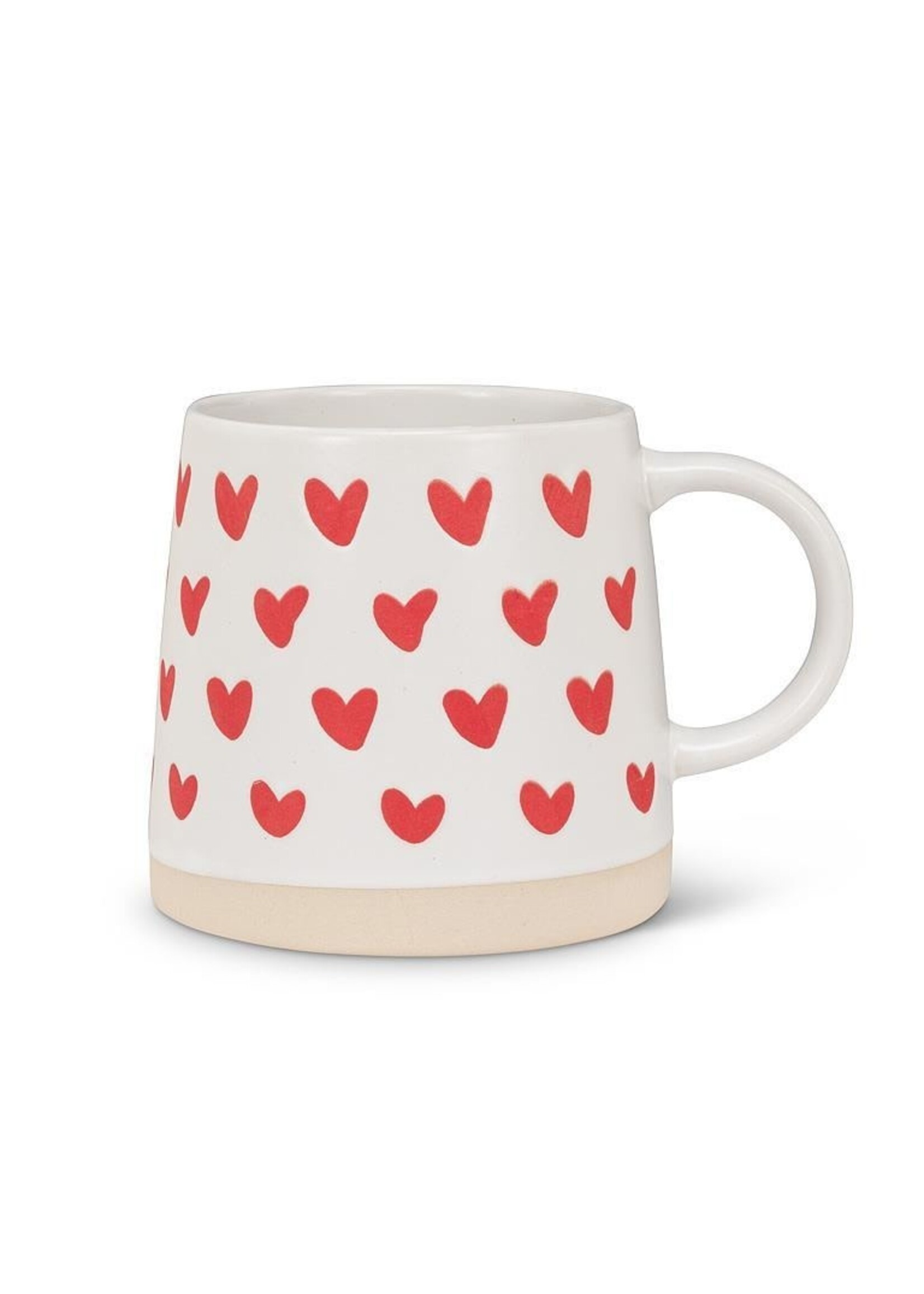 Wide Base Mug with Hearts - 3.5" (14 oz)