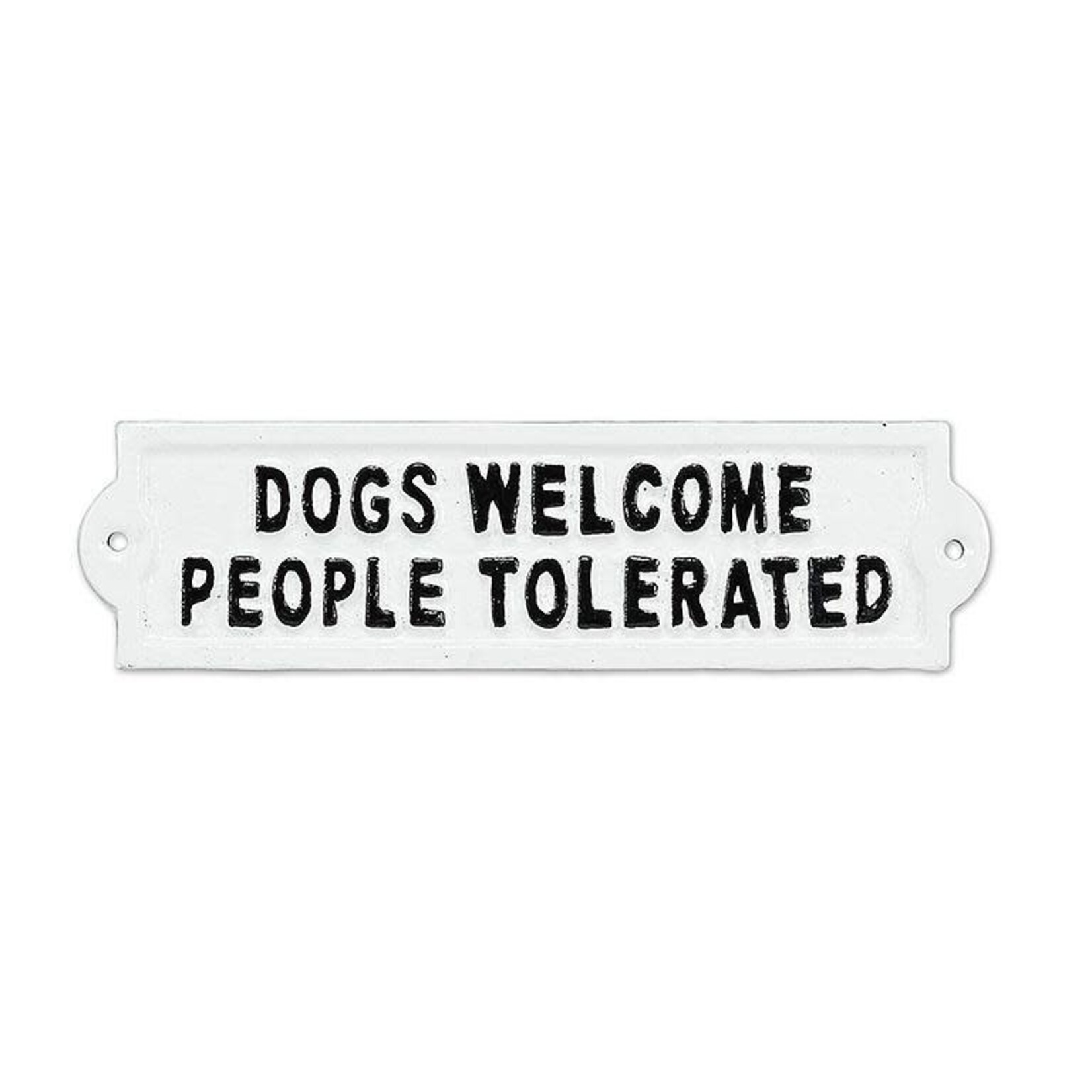 Dogs Welcome Sign - White 9"