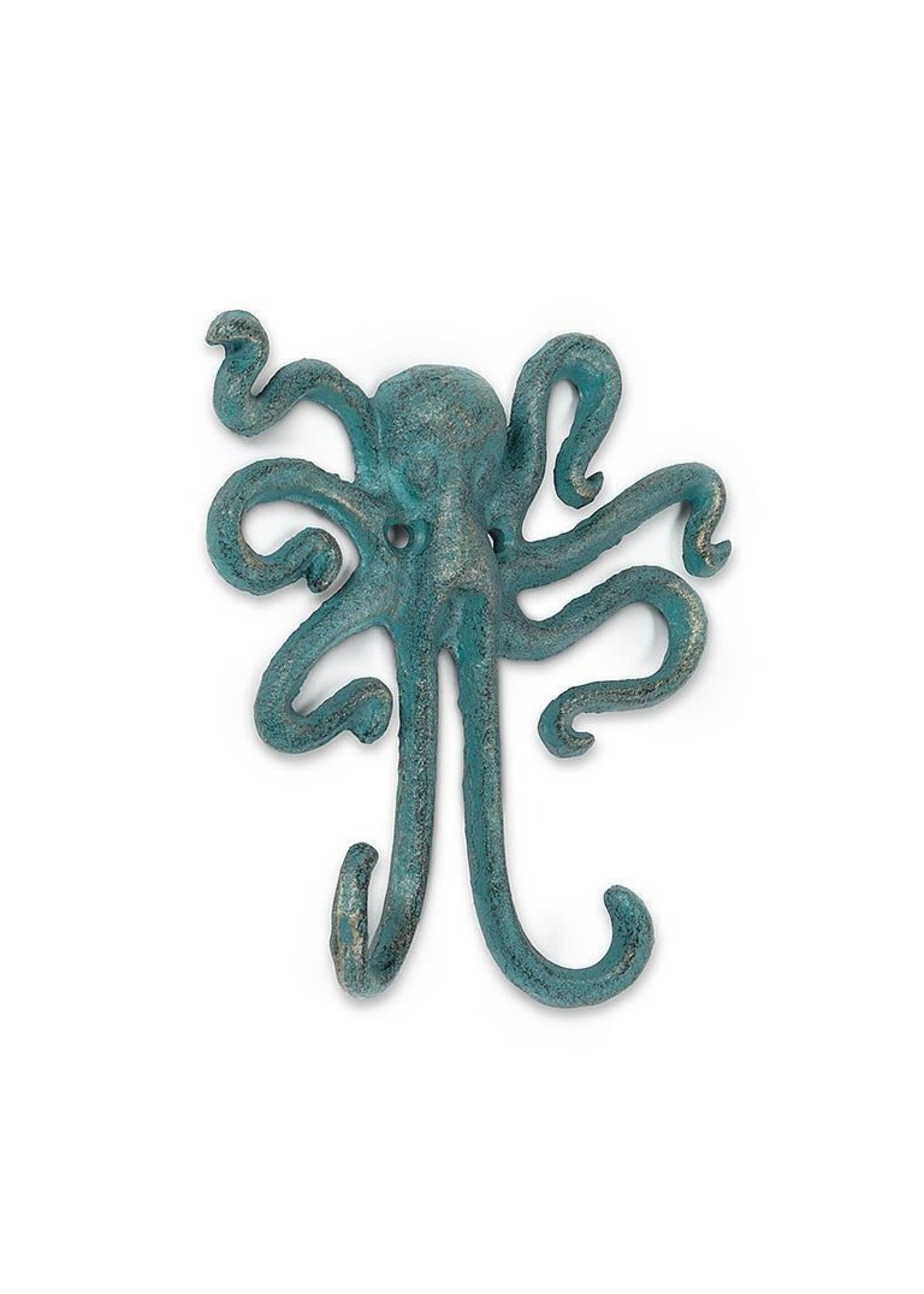 Cast Iron Octopus Hook - Verdigris 6"