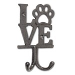 Love with Dog Paw Double Wall Hook
