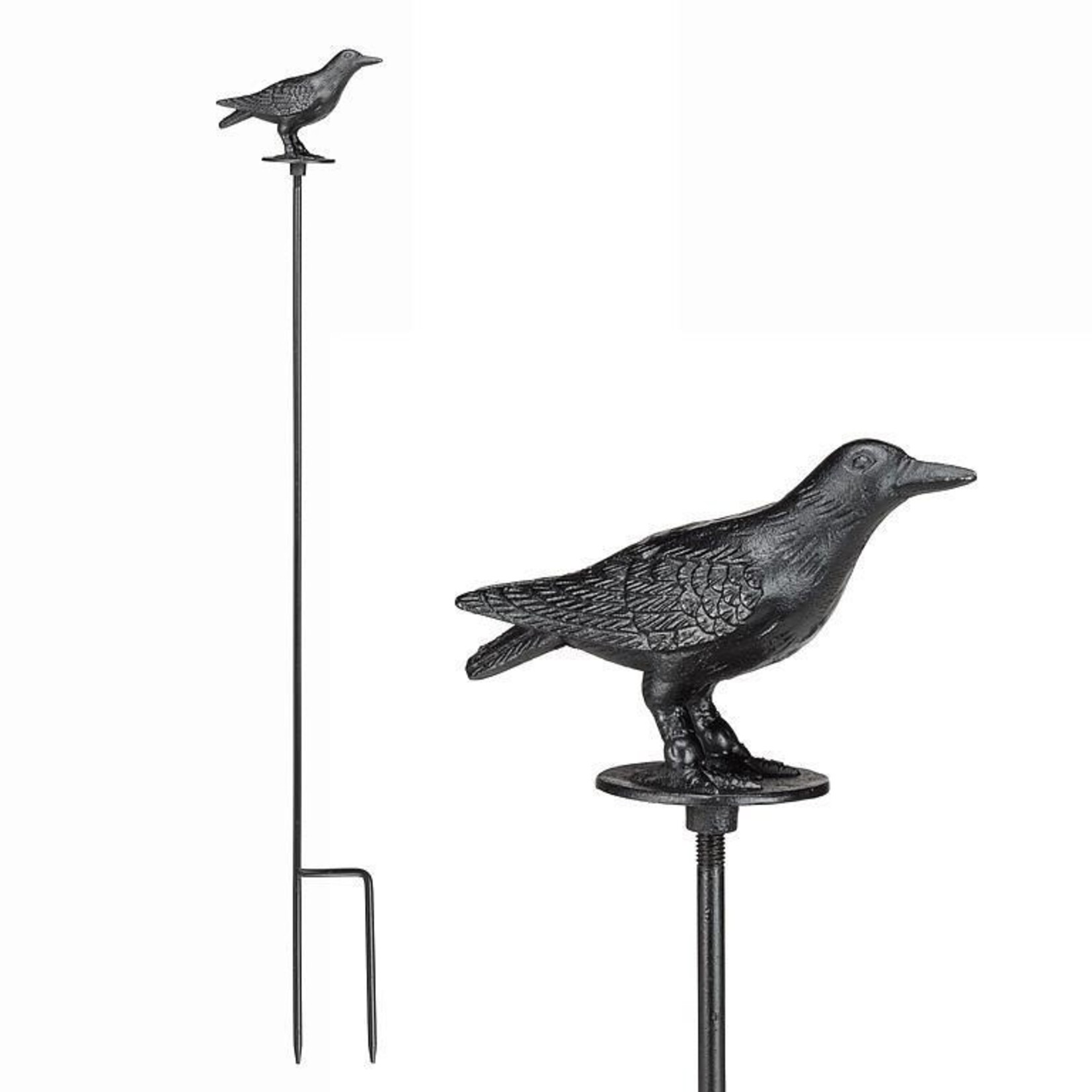 Standing Crow Garden Stake - Black 33"