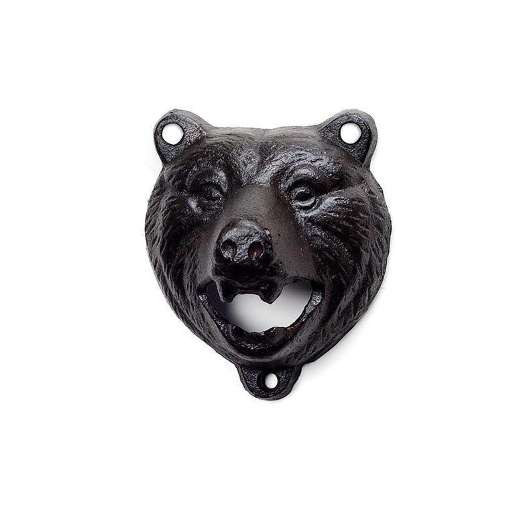 GROWLING BEAR WALL OPENED - BCast Iron Growling Bear Wall Bottle Opener - 3.75"