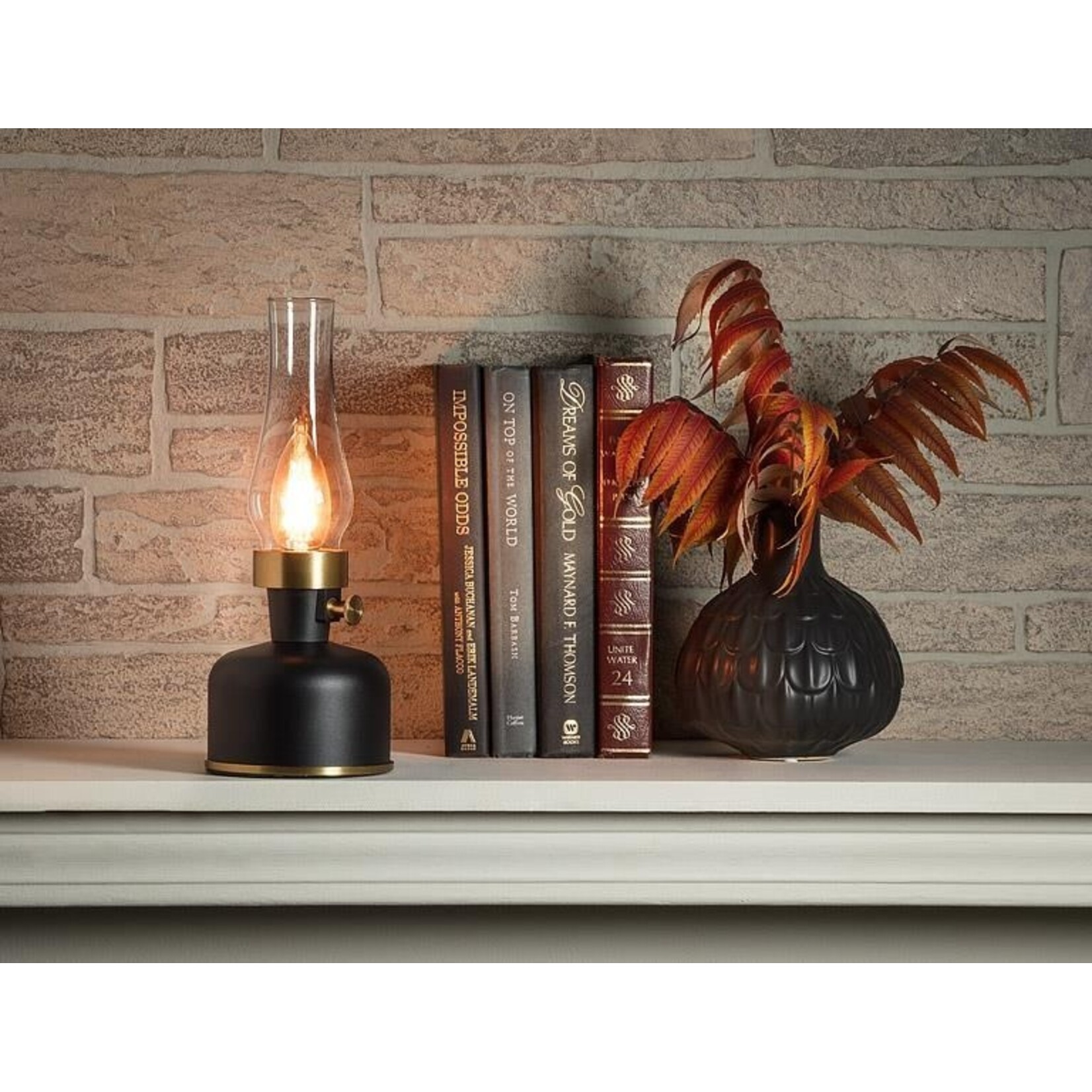 LED Lantern Lamp with Chimney (Black)