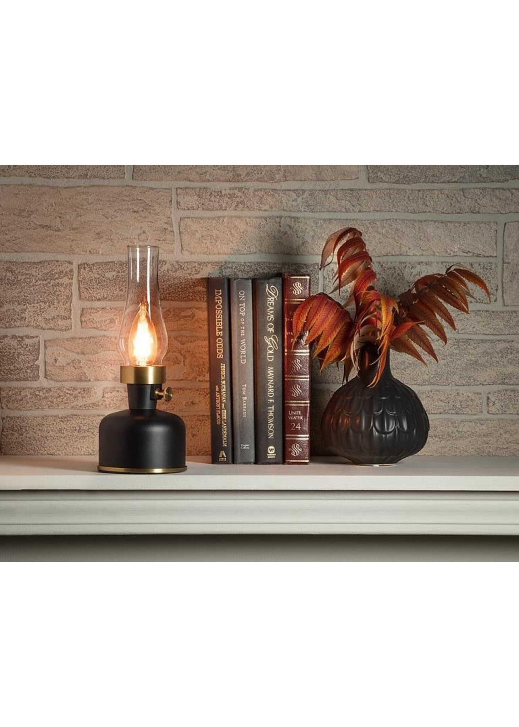 LED Lantern Lamp with Chimney (Black)