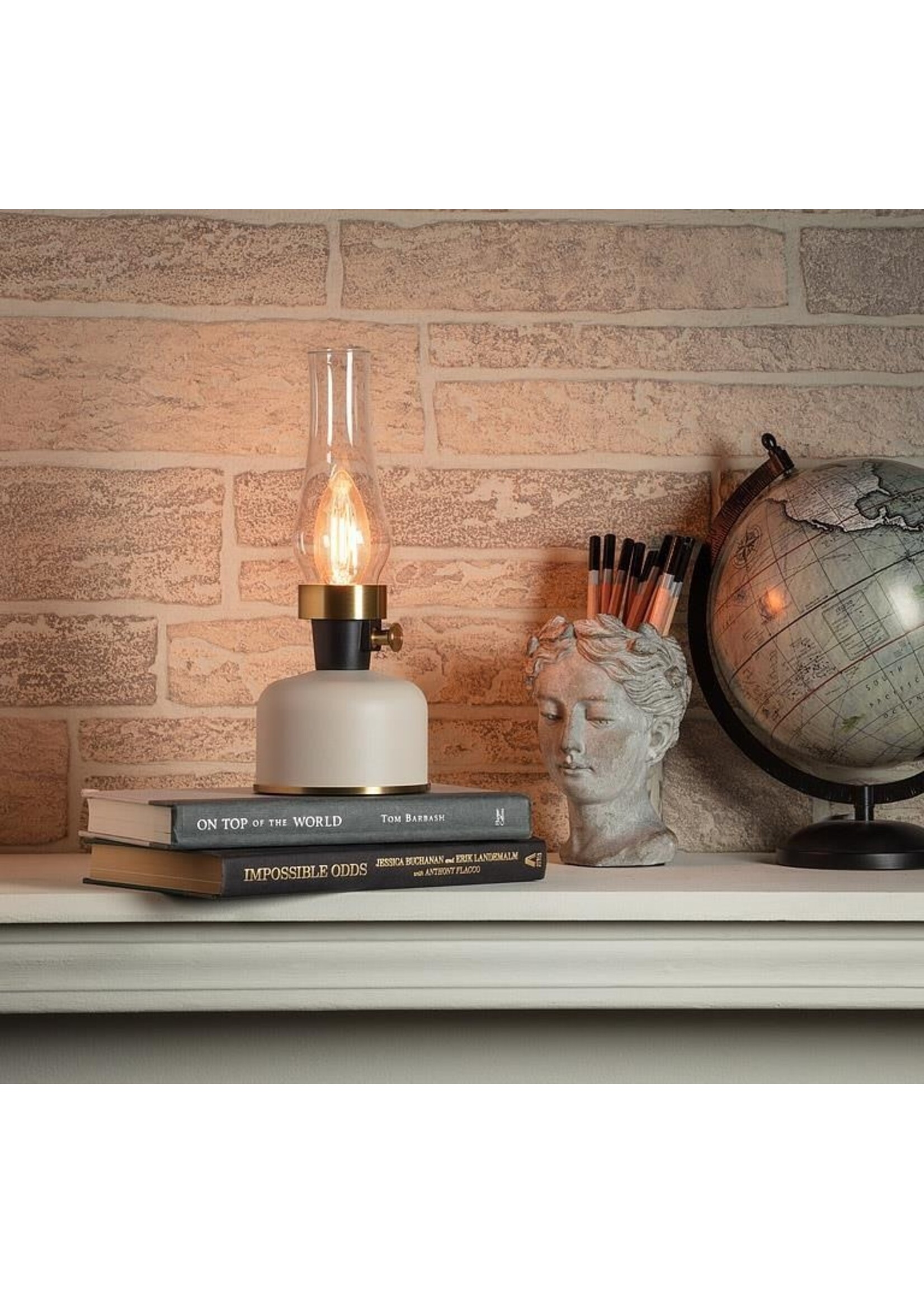 LED Lantern Lamp with Chimney (Black)