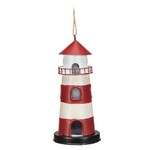 Red & White Lighthouse Ornament 5"