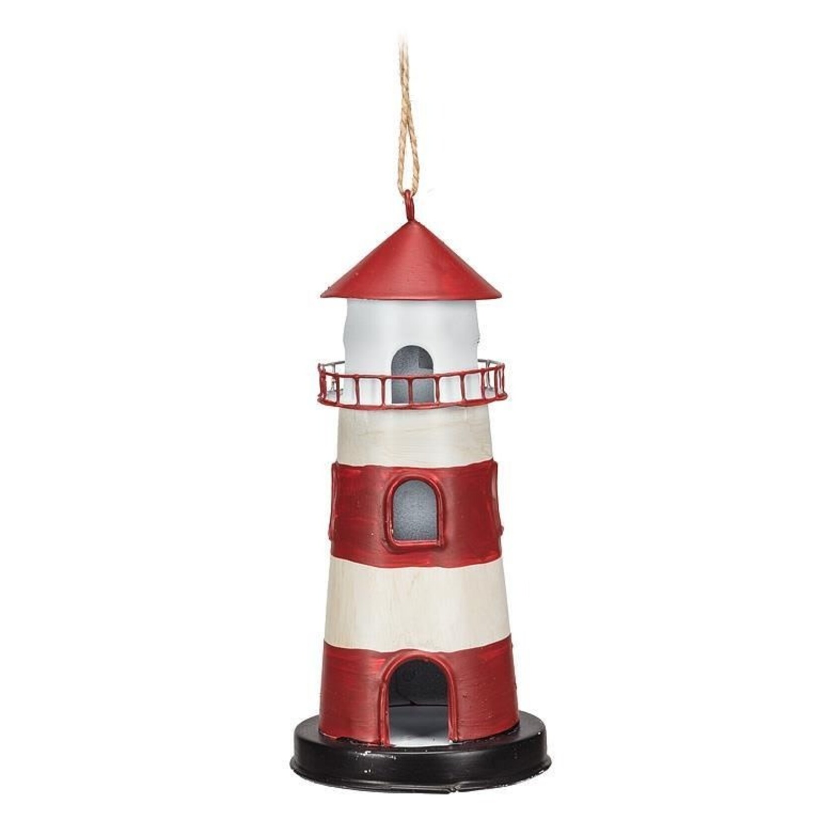 Red & White Lighthouse Ornament 5"