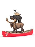 Stacked Animals in Canoe 10"