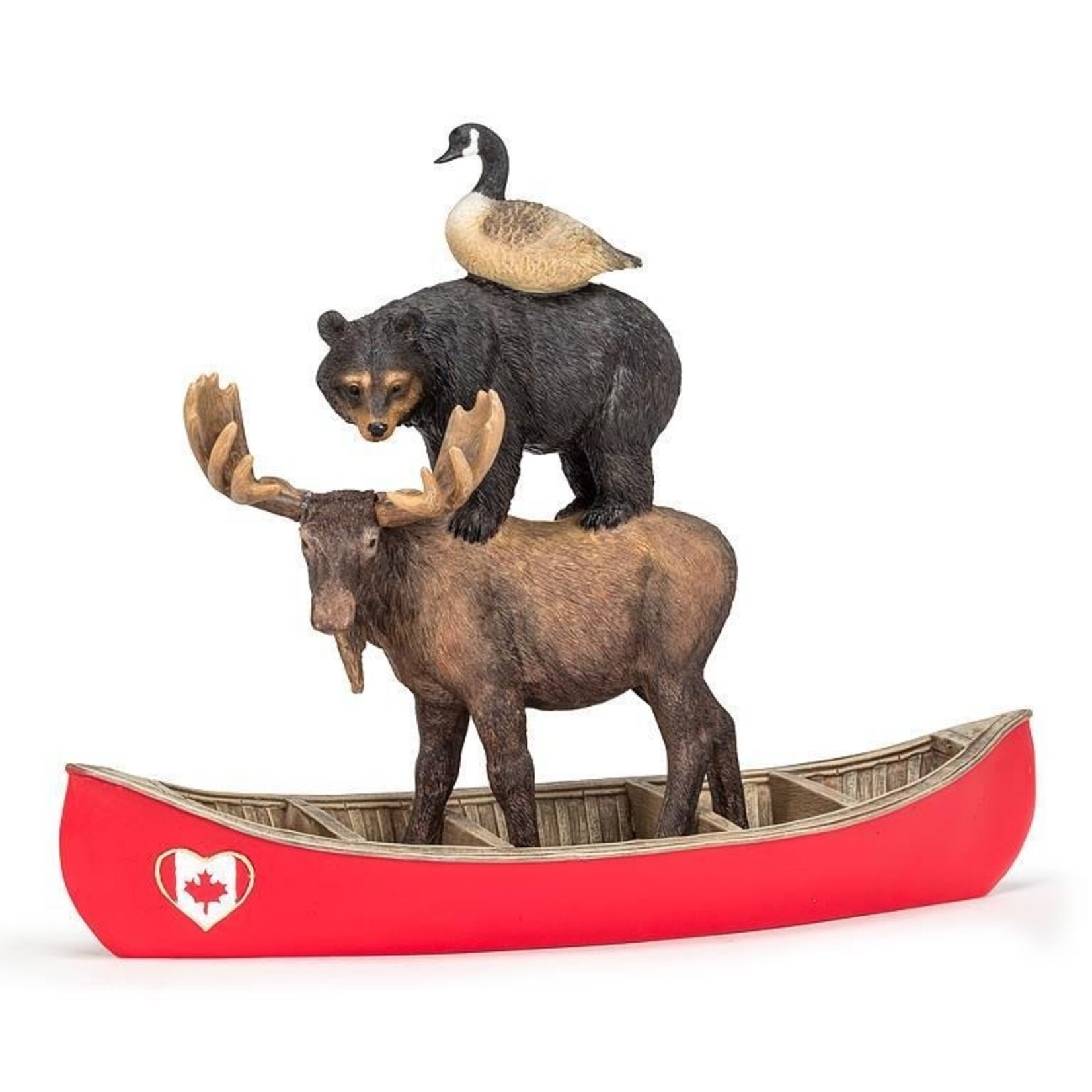 Stacked Animals in Canoe 10"