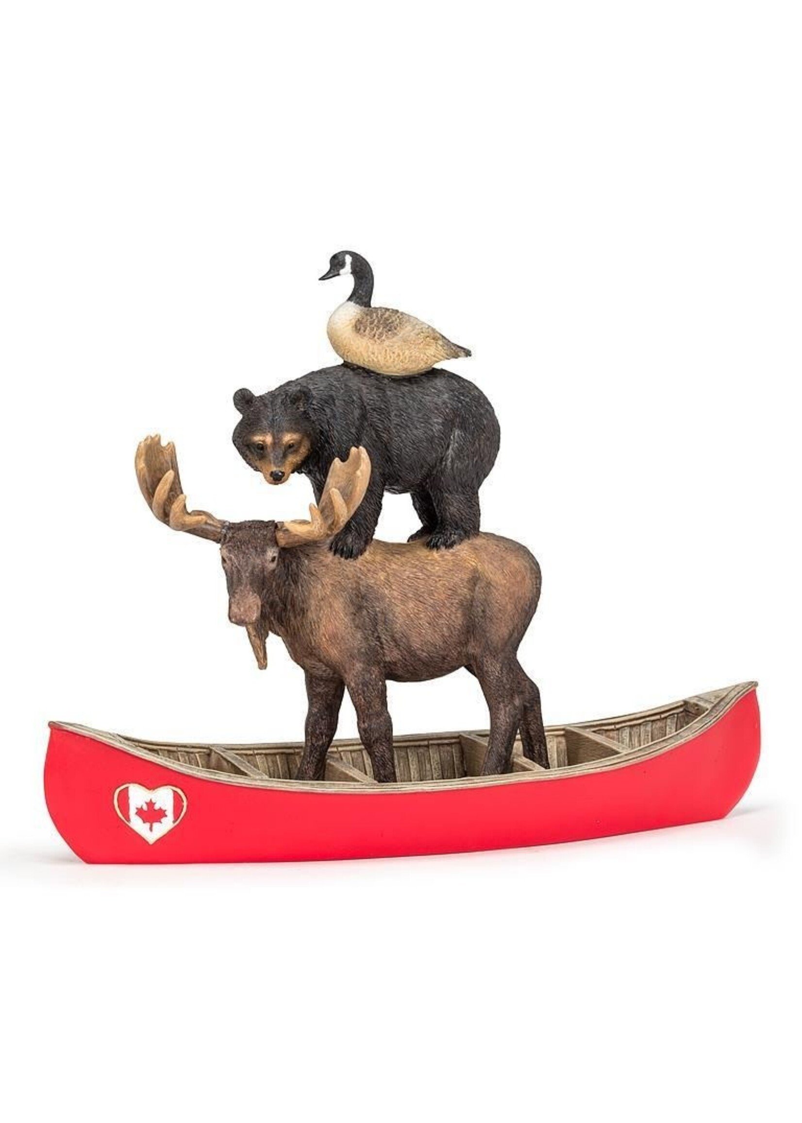 Stacked Animals in Canoe 10"