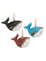 Carved Whale Ornament (Assorted)