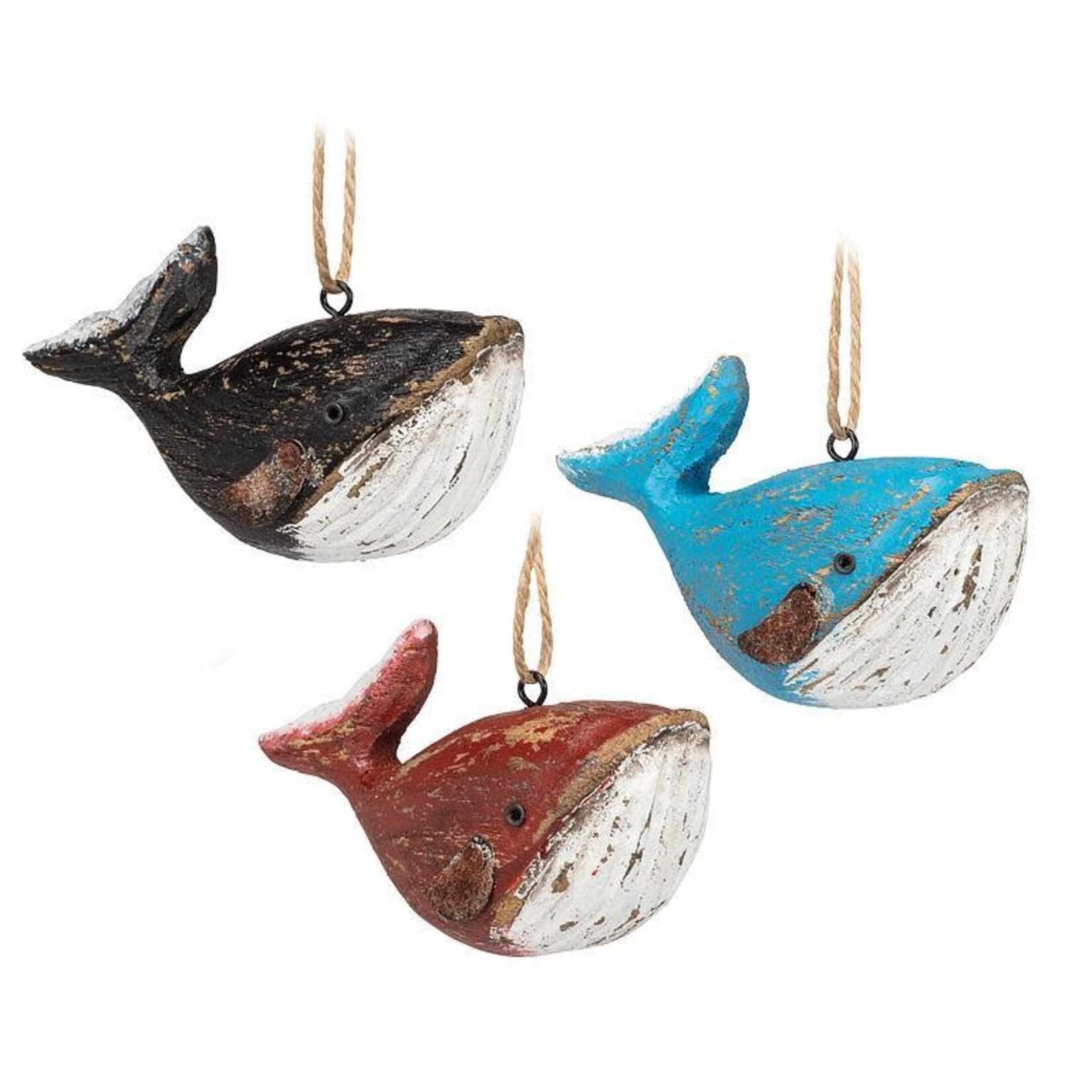 Carved Whale Ornament (Assorted)