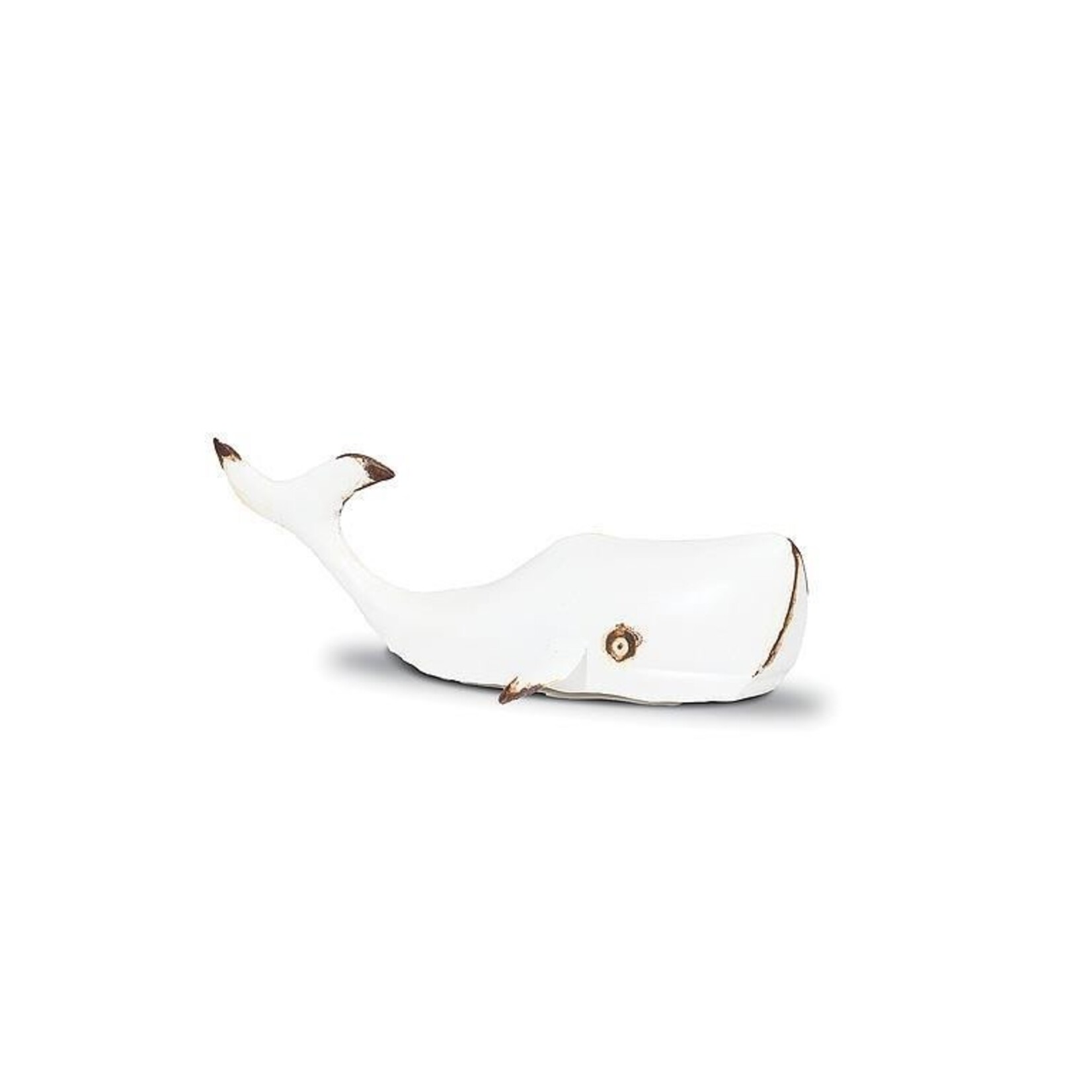 Whale Decor Small - Antique White 13"