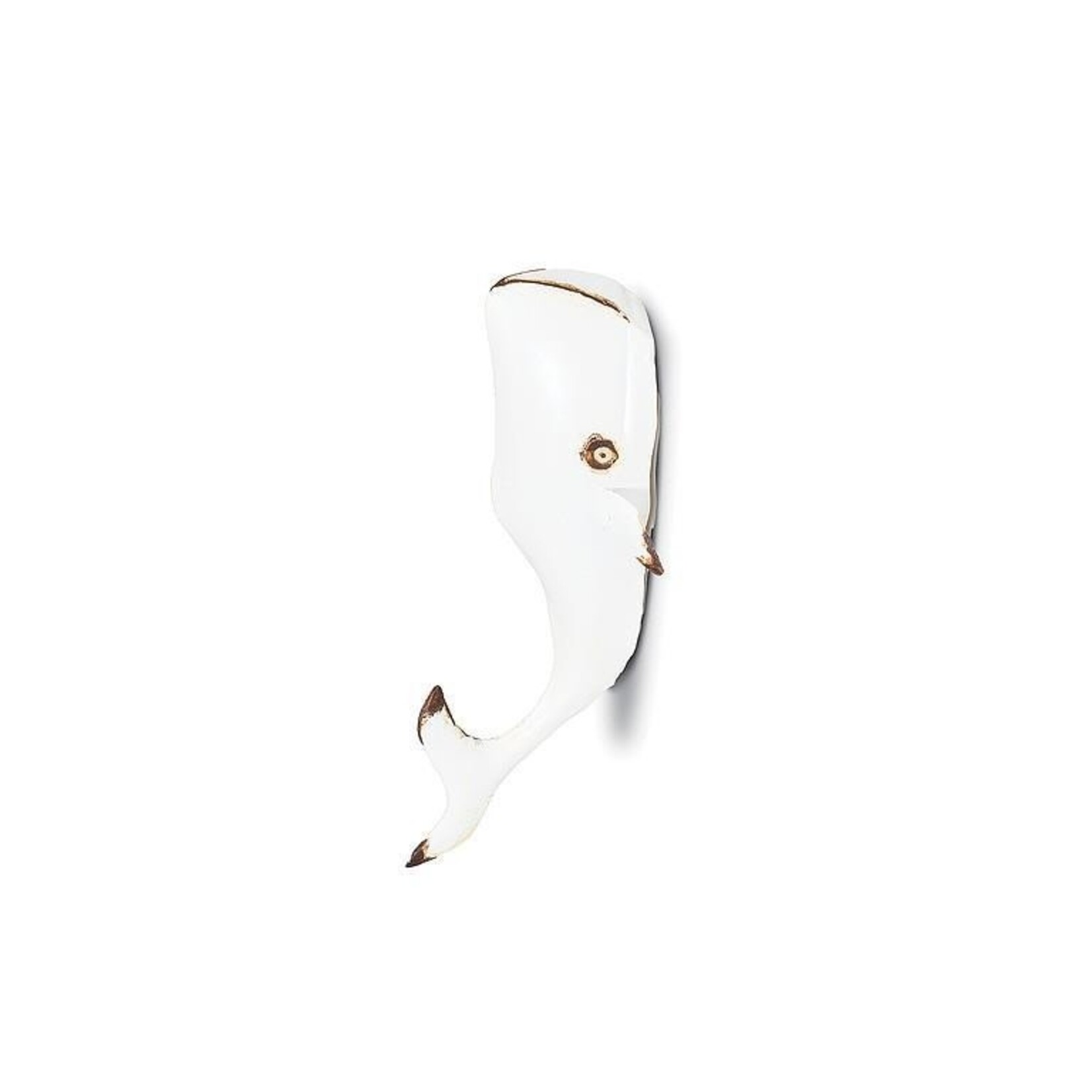 Whale Decor Small - Antique White 13"