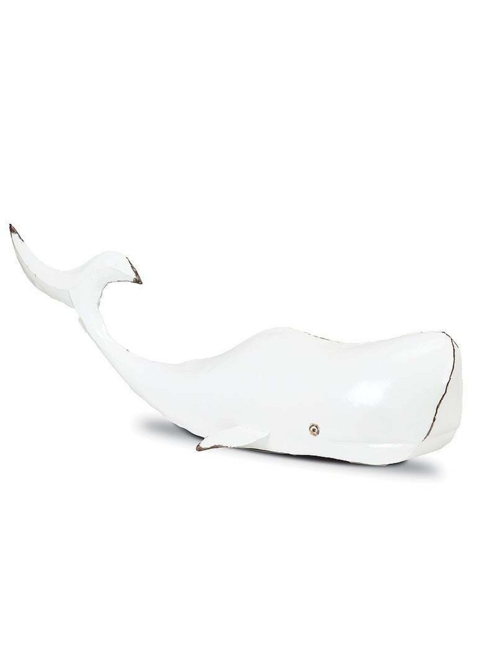 Whale Decor Extra Large - Antique White 37"