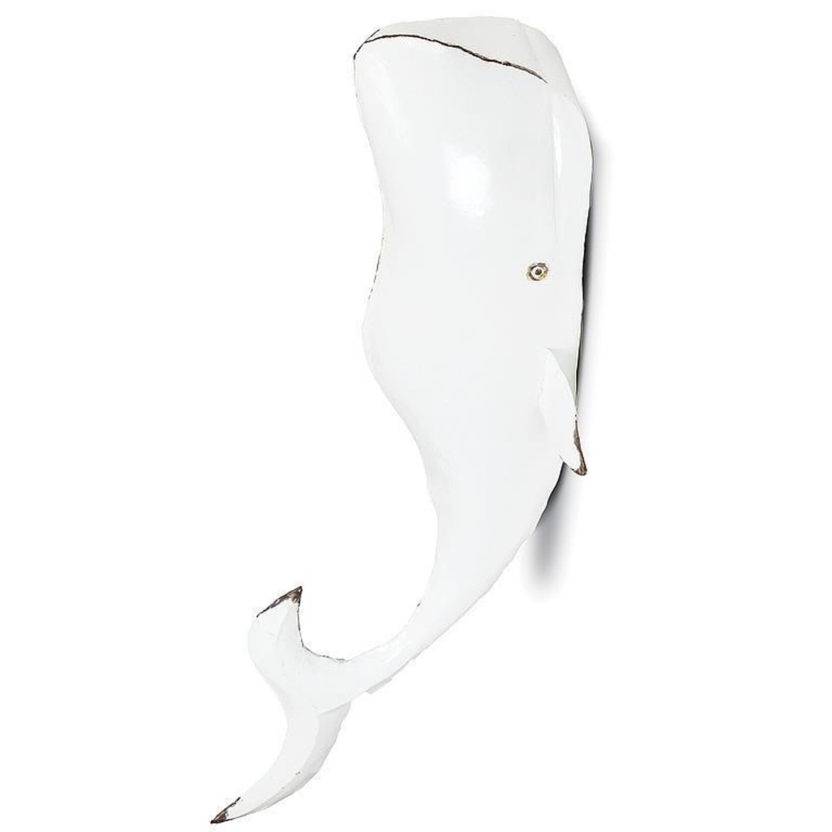 Whale Decor Extra Large - Antique White 37"