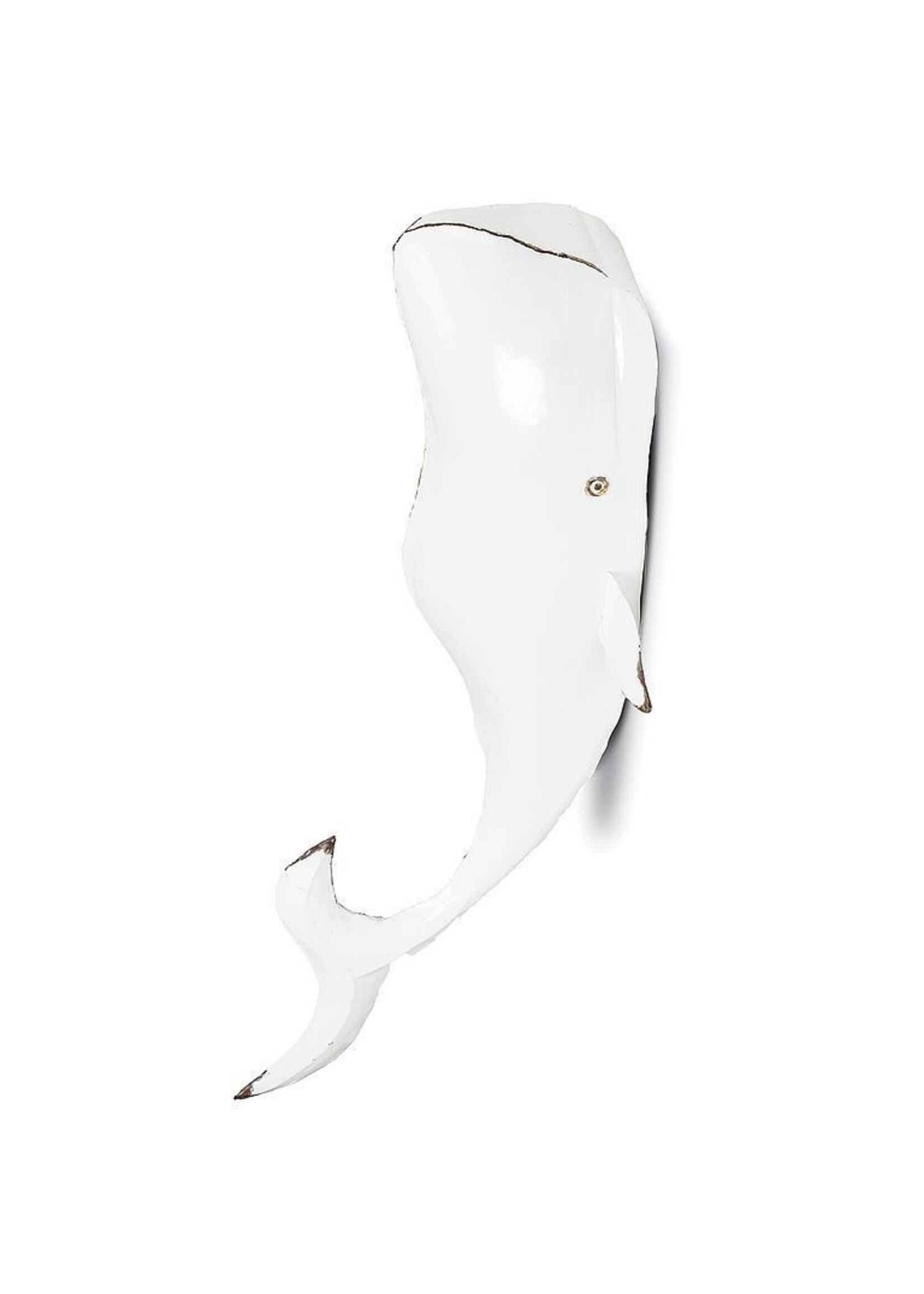 Whale Decor Extra Large - Antique White 37"