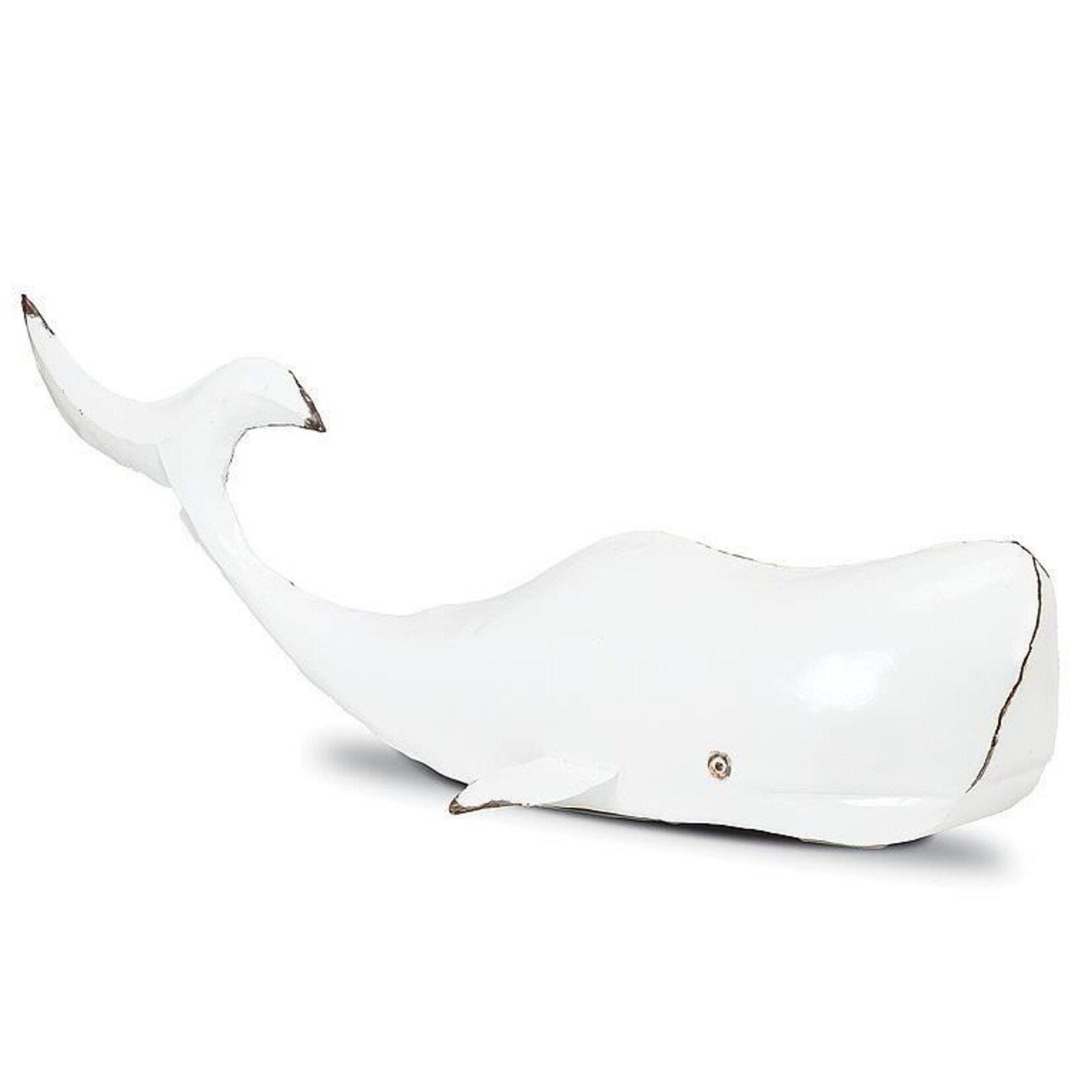 Whale Decor Extra Large - Antique White 37"