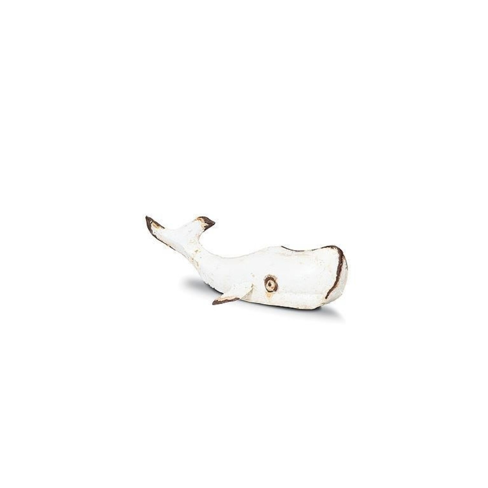 Whale Decor Extral Small - Antique White 8"