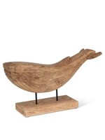 Swimming Whale on Stand Sculpture